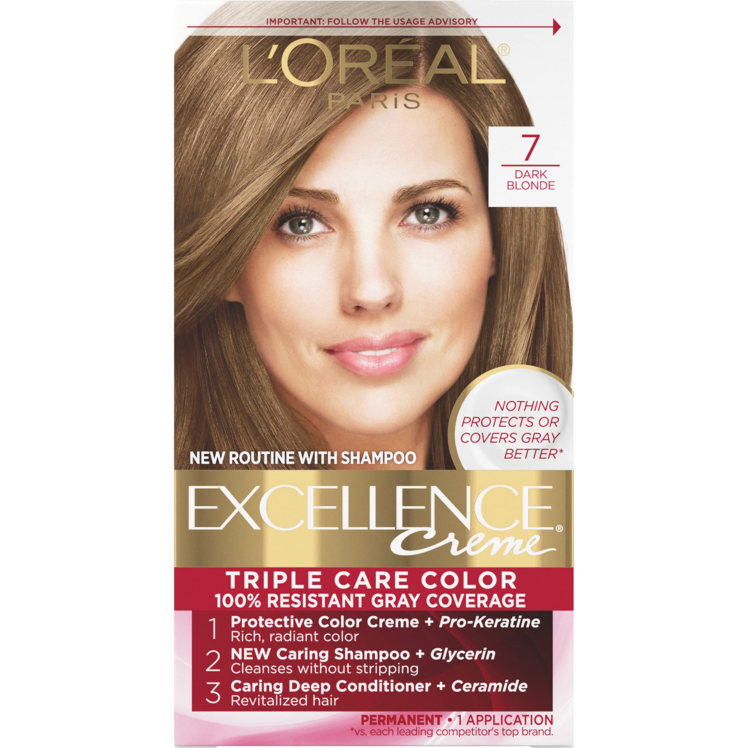 Tinte De Pelo L'oreal Paris Excellence Creme 7 Dark Blonde - Venta Internacional.