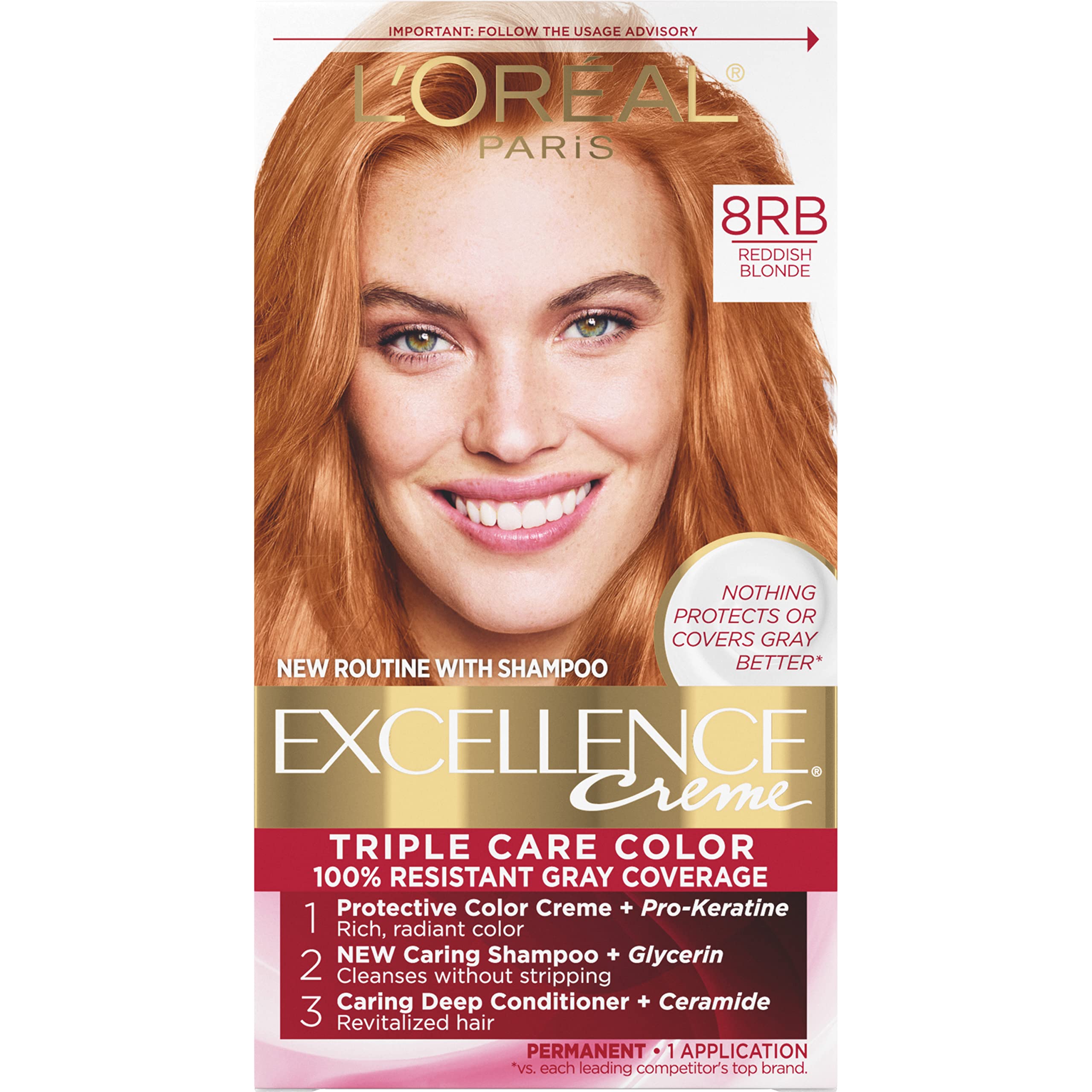 Foto 2 pulgar | Tinte De Pelo L'oreal Paris Excellence Creme 8rb Medium Rojizo - Venta Internacional.