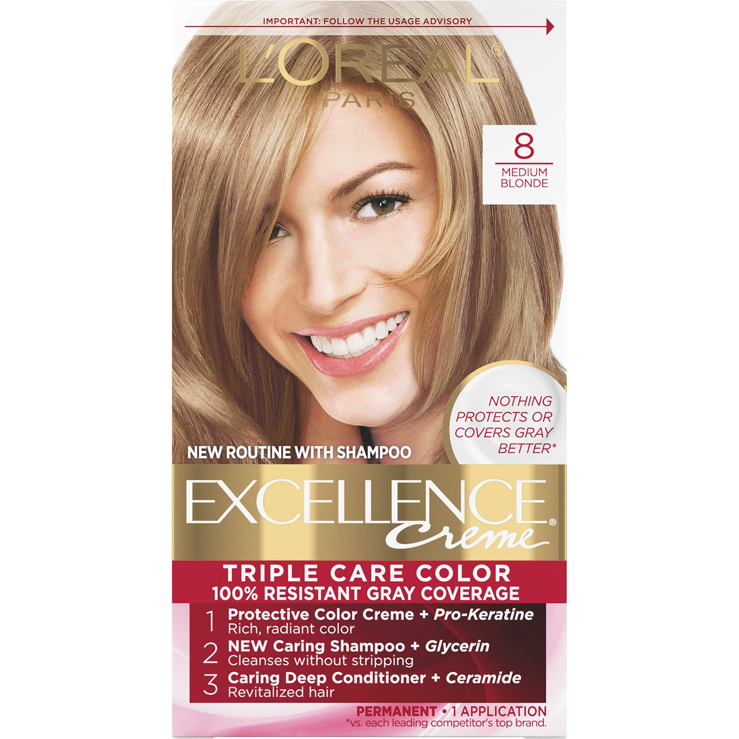 Tinte De Pelo L'oreal Paris Excellence Creme 8 Medium Blonde - Venta Internacional.