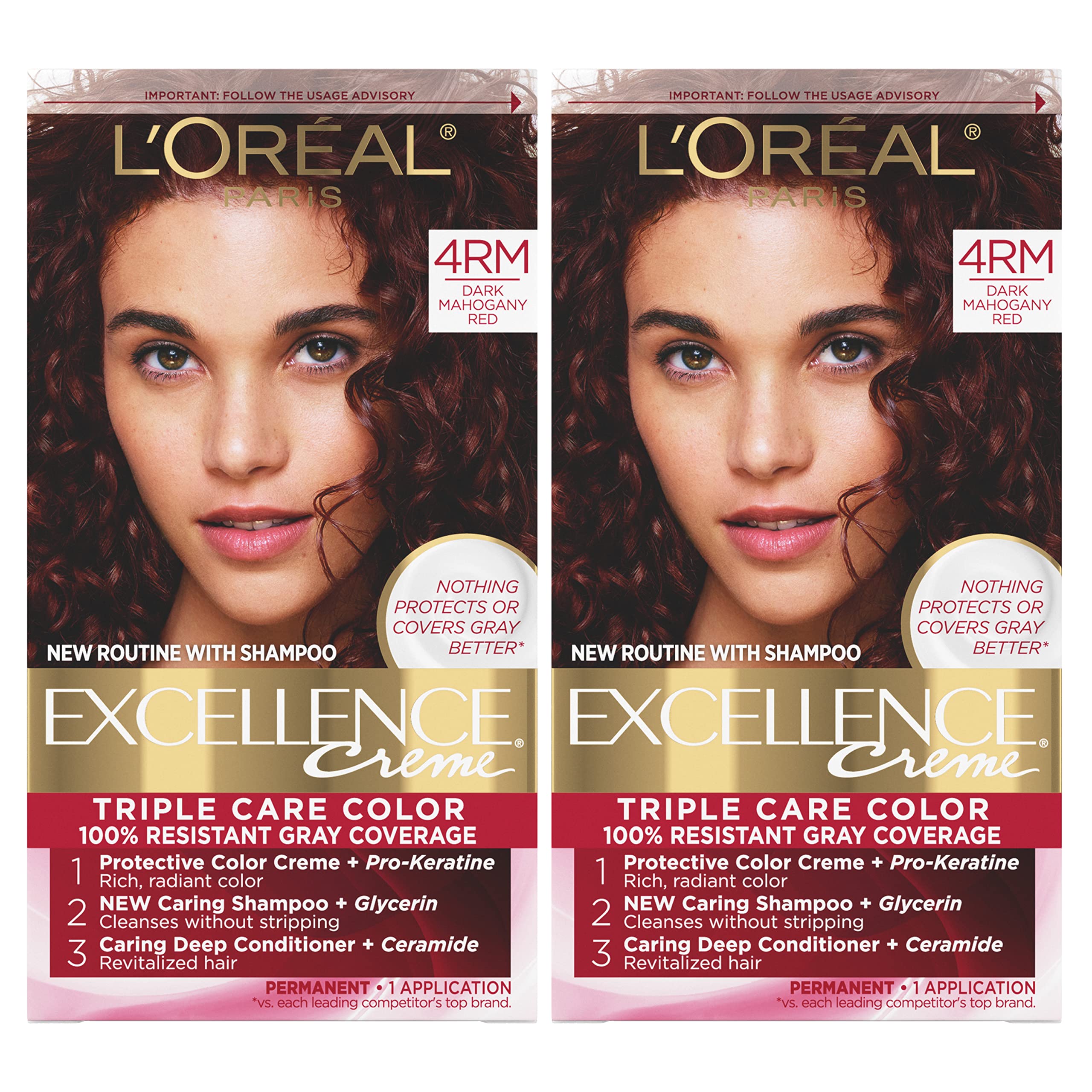 Color De Pelo L'oreal Paris Excellence Creme 4rm Rojo Caoba Oscuro - Venta Internacional.