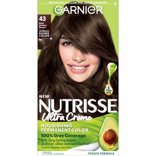 Foto 1 | Tinte Para El Cabello Garnier Nutrisse Nourishing Creme 43 Dark Golden Brown - Venta Internacional.