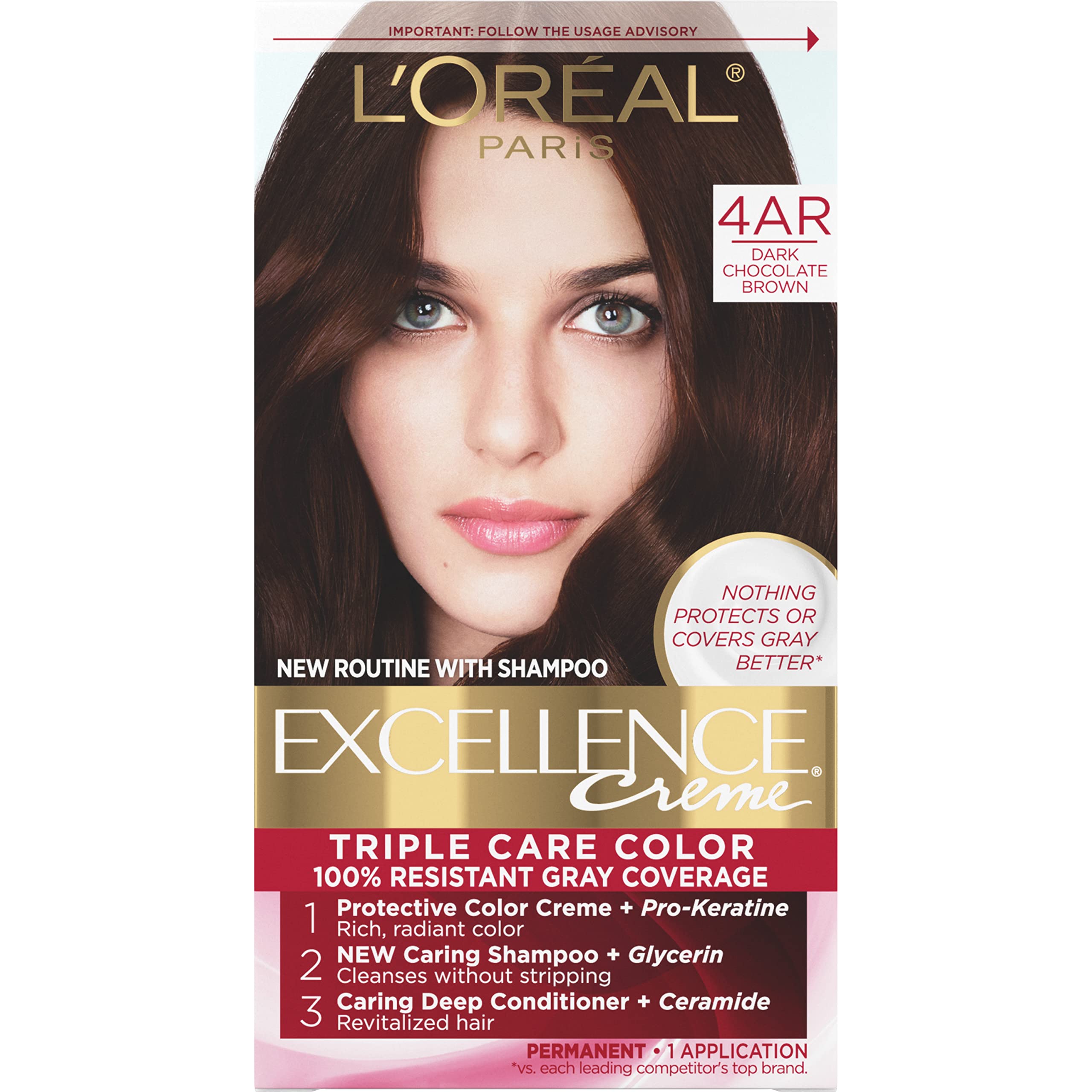 Tinte De Pelo L'oreal Paris Excellence Creme 4ar Dark Chocolate - Venta Internacional.