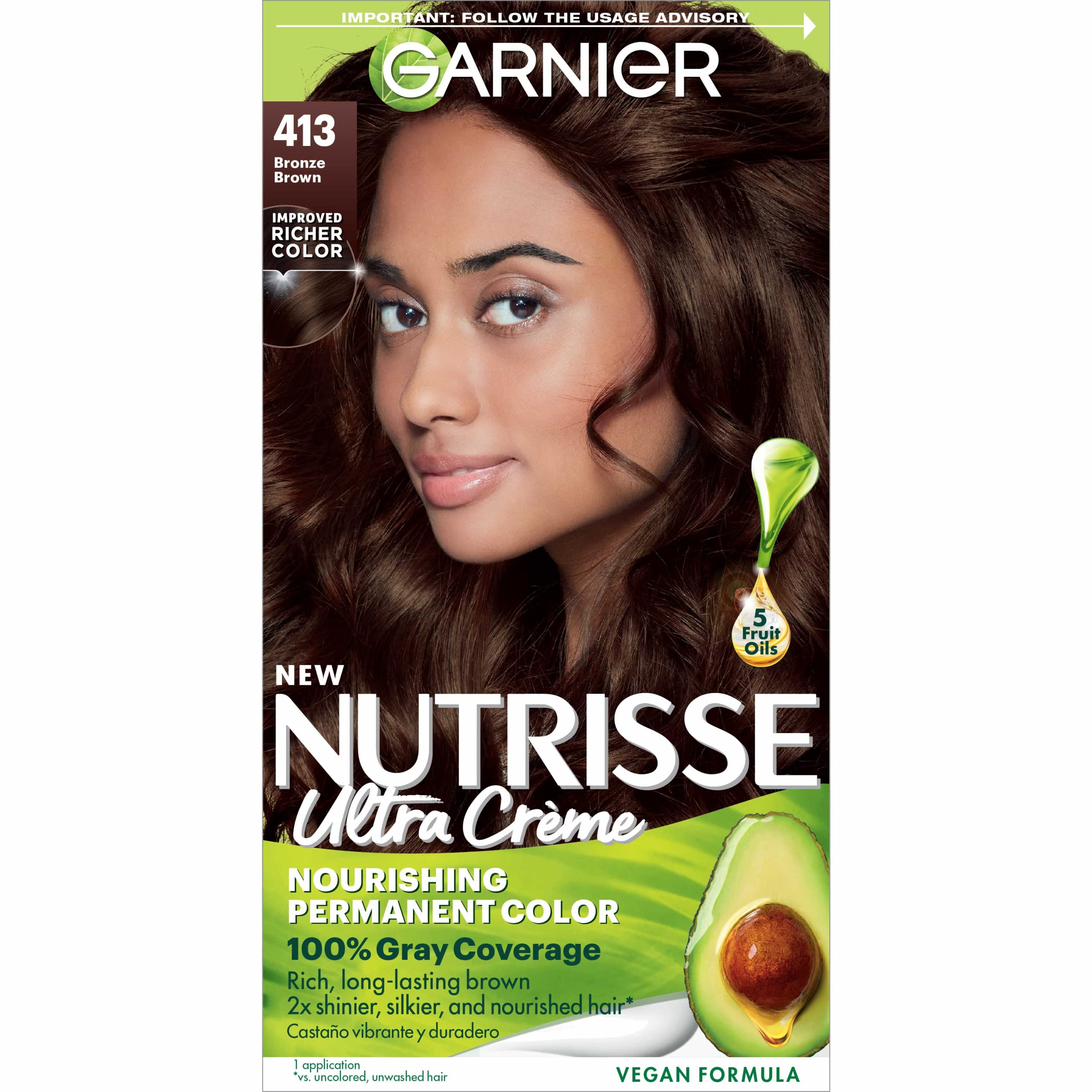 Foto 2 pulgar | Tinte Para El Cabello Garnier Nutrisse Nourishing Creme 413 Bronze Brown - Venta Internacional.