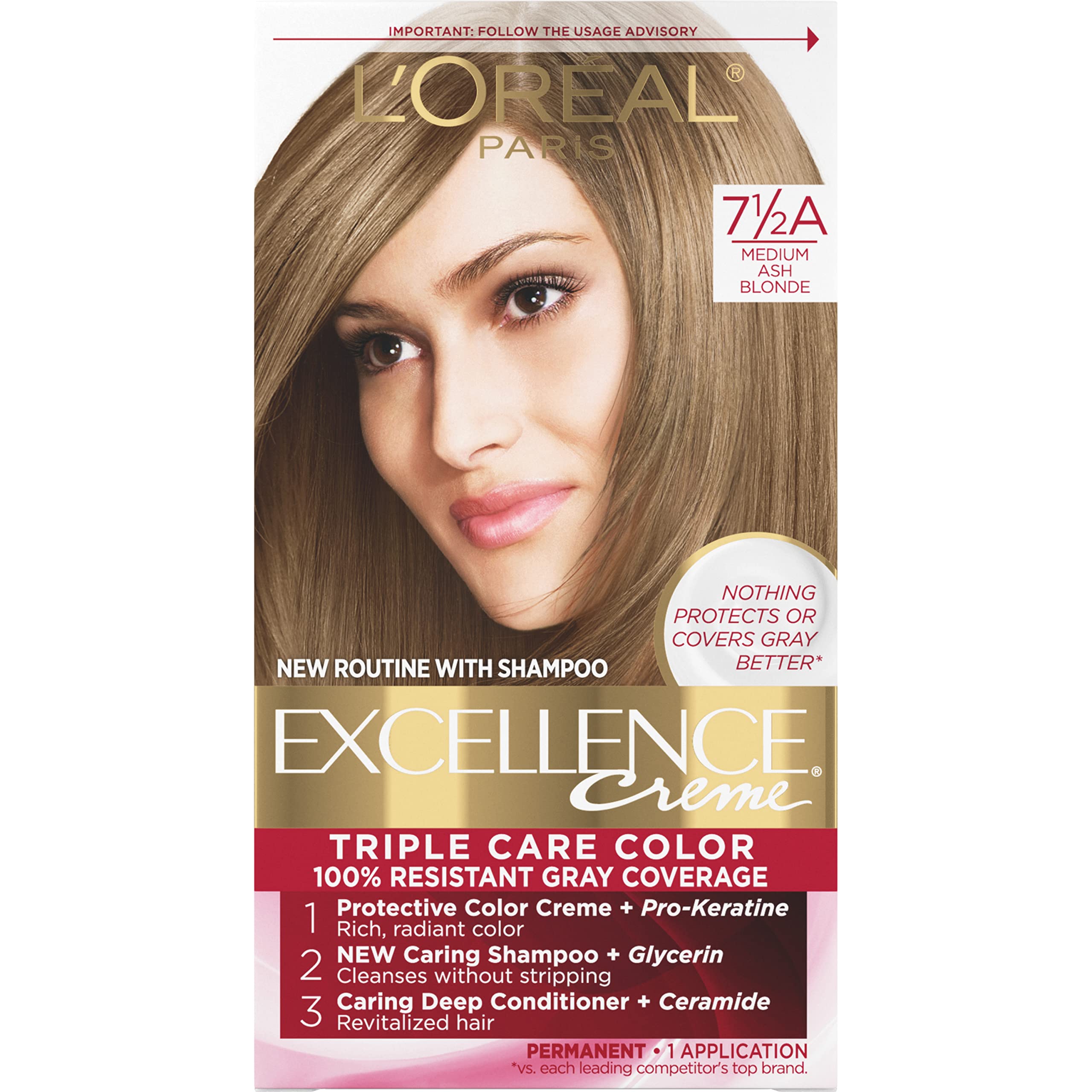 Foto 2 pulgar | Tinte De Pelo L'oreal Paris Excellence Creme 7.5 A, Rubio Ceniza Medio - Venta Internacional.