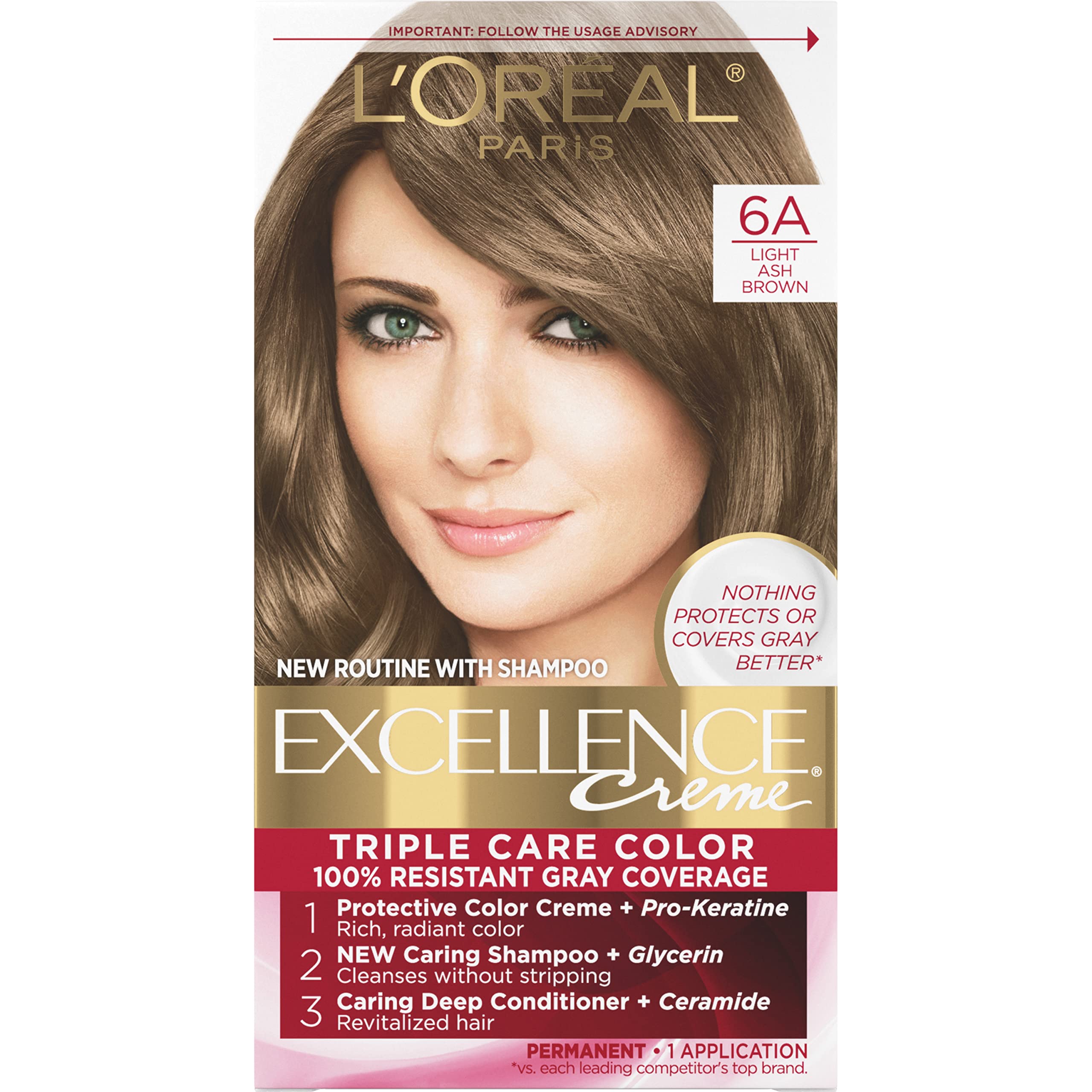 Foto 2 pulgar | Tinte De Pelo L'oreal Paris Excellence Creme 6a Marrón Ceniza Claro - Venta Internacional.