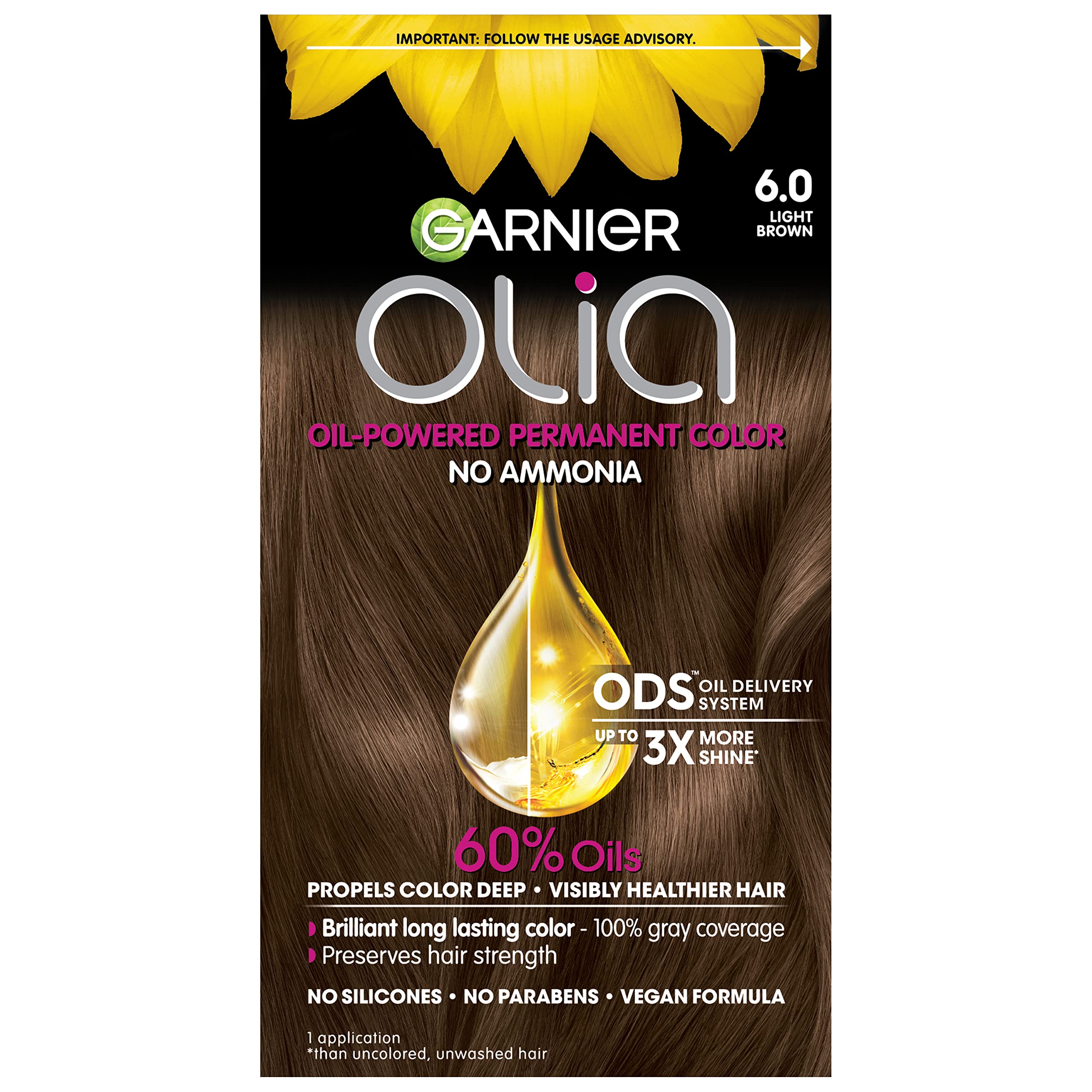 Foto 2 pulgar | Color De Cabello Garnier Olia Sin Amoniaco 6.0 Marrón Claro, Paquete De 1 Paquete - Venta Internacional.