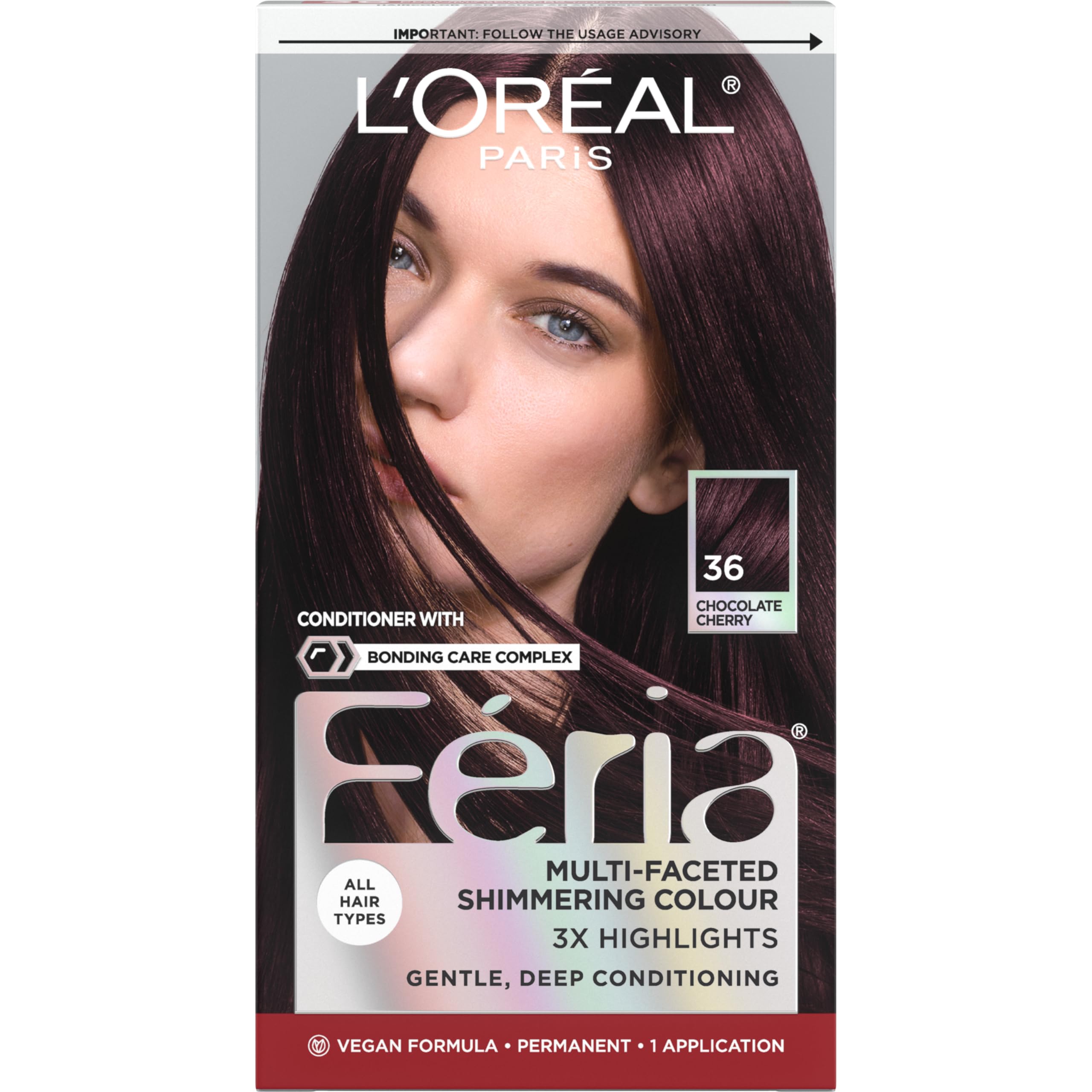 Foto 2 pulgar | Kit De Tinte Para El Cabello L'oreal Paris Feria 36 Chocolate Cherry Brown - Venta Internacional.