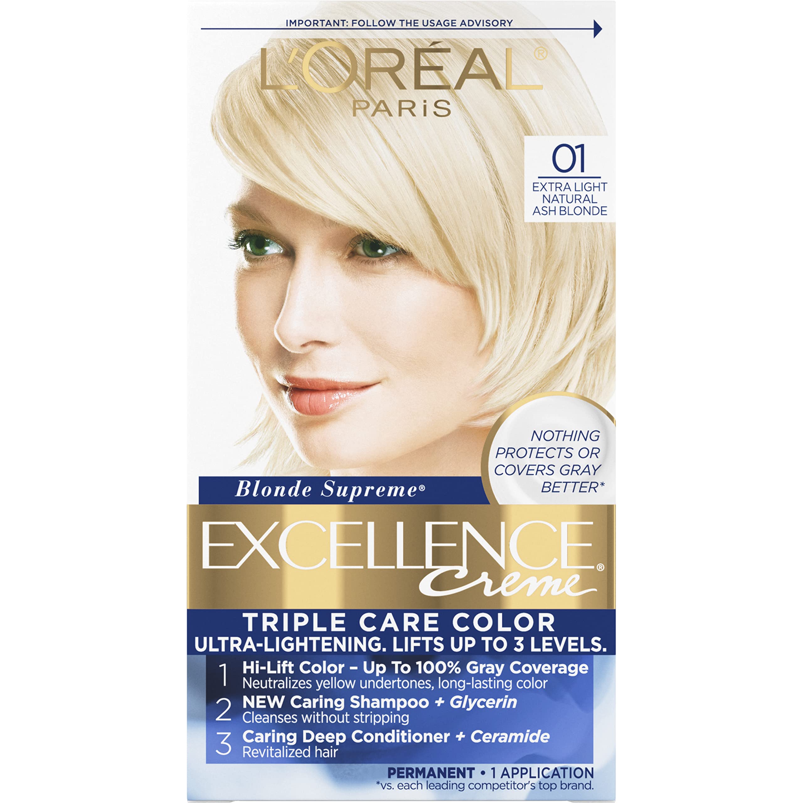Foto 2 pulgar | Color De Cabello L'oreal Paris Excellence Creme 01 Extra Light Ash - Venta Internacional.