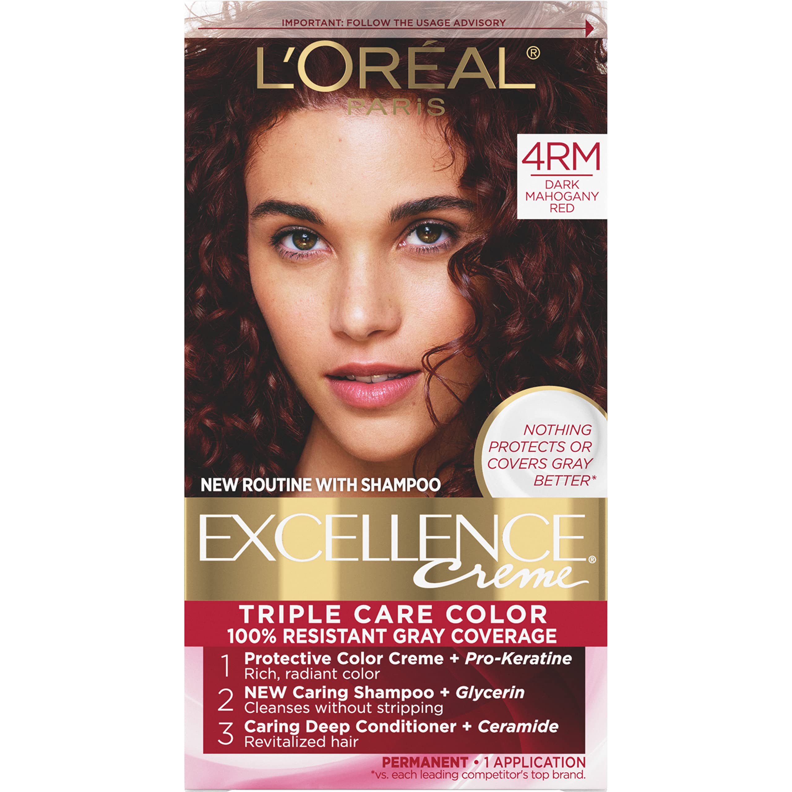 Color De Pelo L'oreal Paris Excellence Creme 4rm Rojo Caoba Oscuro - Venta Internacional.