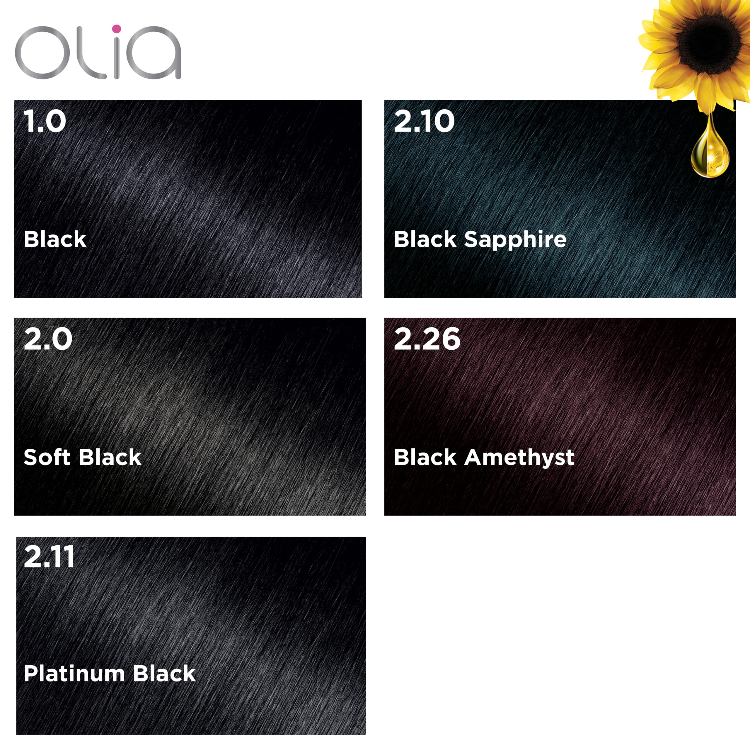 Foto 7 pulgar | Tinte Para El Cabello Garnier Olia Sin Amoniaco Platinum Black 60 Ml - Venta Internacional.