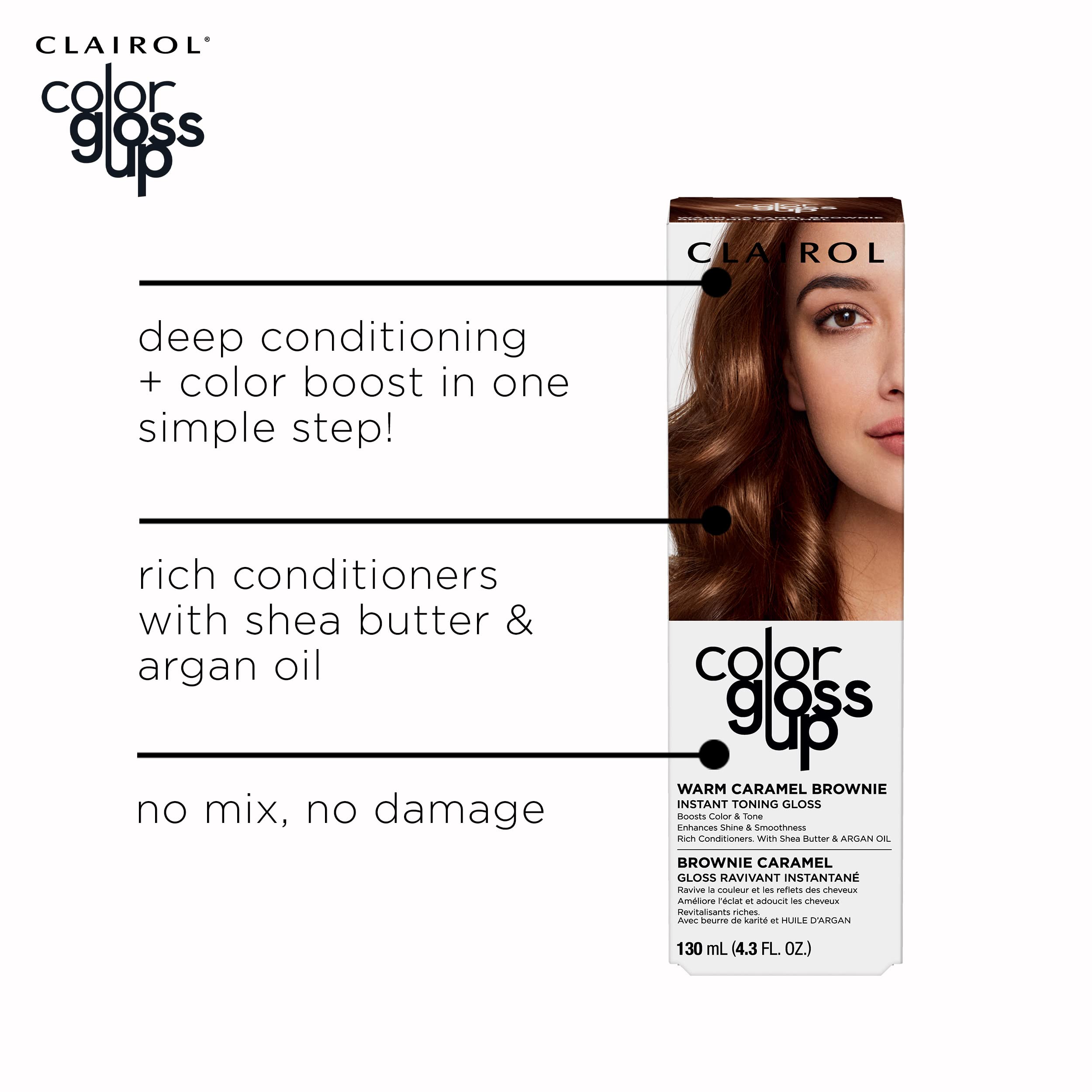 Foto 5 pulgar | Tinte Para El Cabello Clairol Color Gloss Up Warm Caramel Brownie Pack 1 - Venta Internacional.