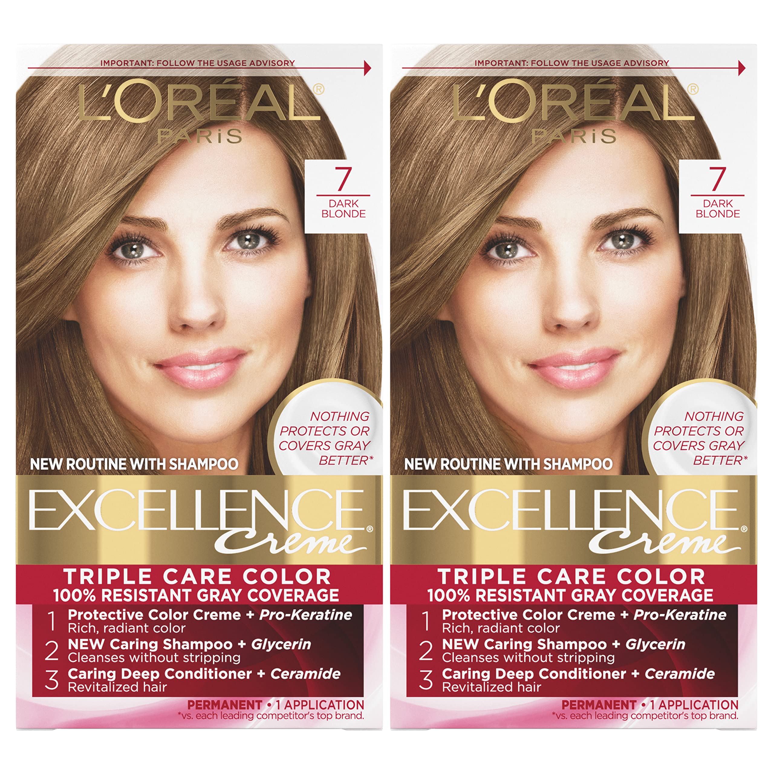 Foto 2 pulgar | Tinte De Pelo L'oreal Paris Excellence Creme 7 Dark Blonde X2 - Venta Internacional.