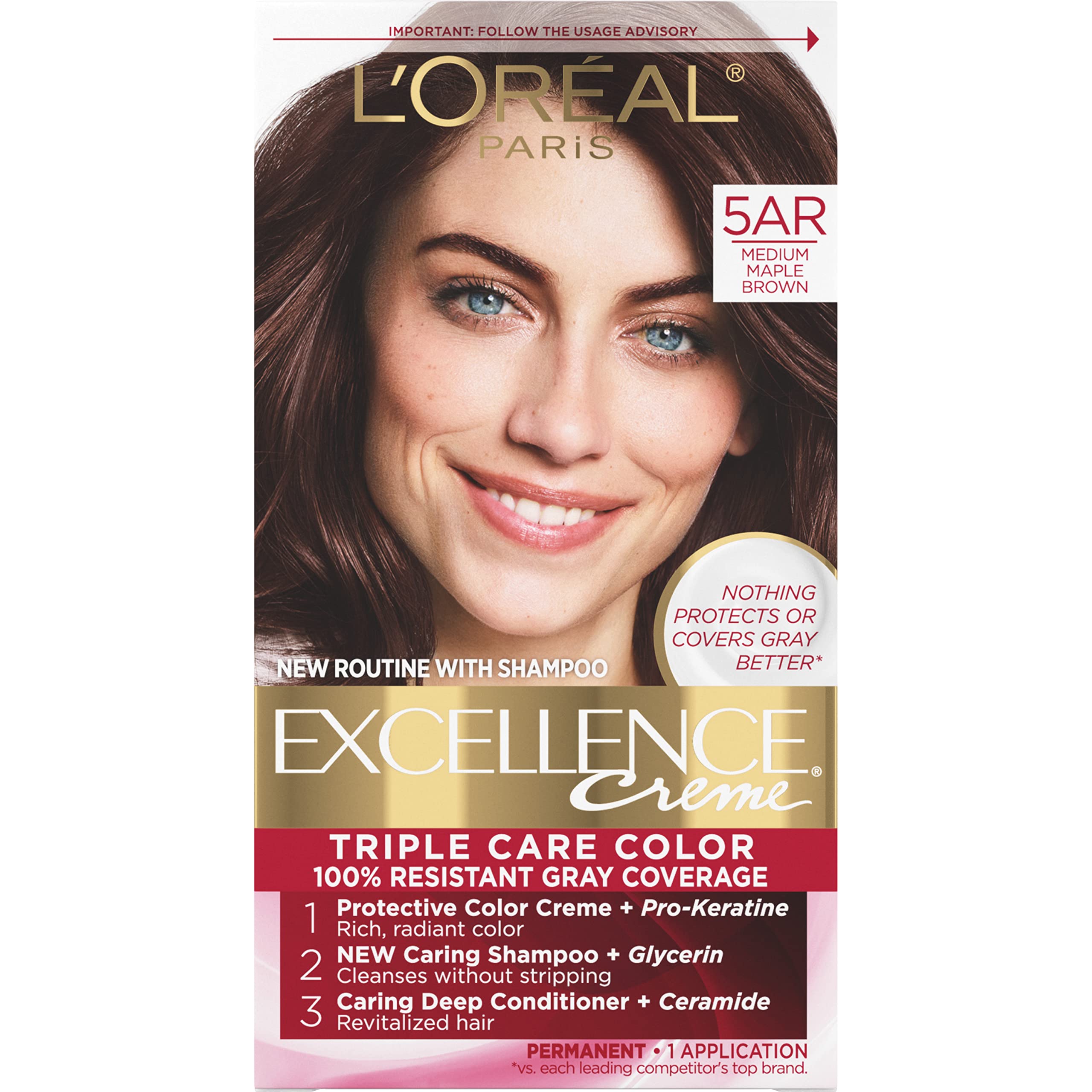 Tinte De Pelo L'oreal Paris Excellence Creme 5ar Medium Maple Brown - Venta Internacional.