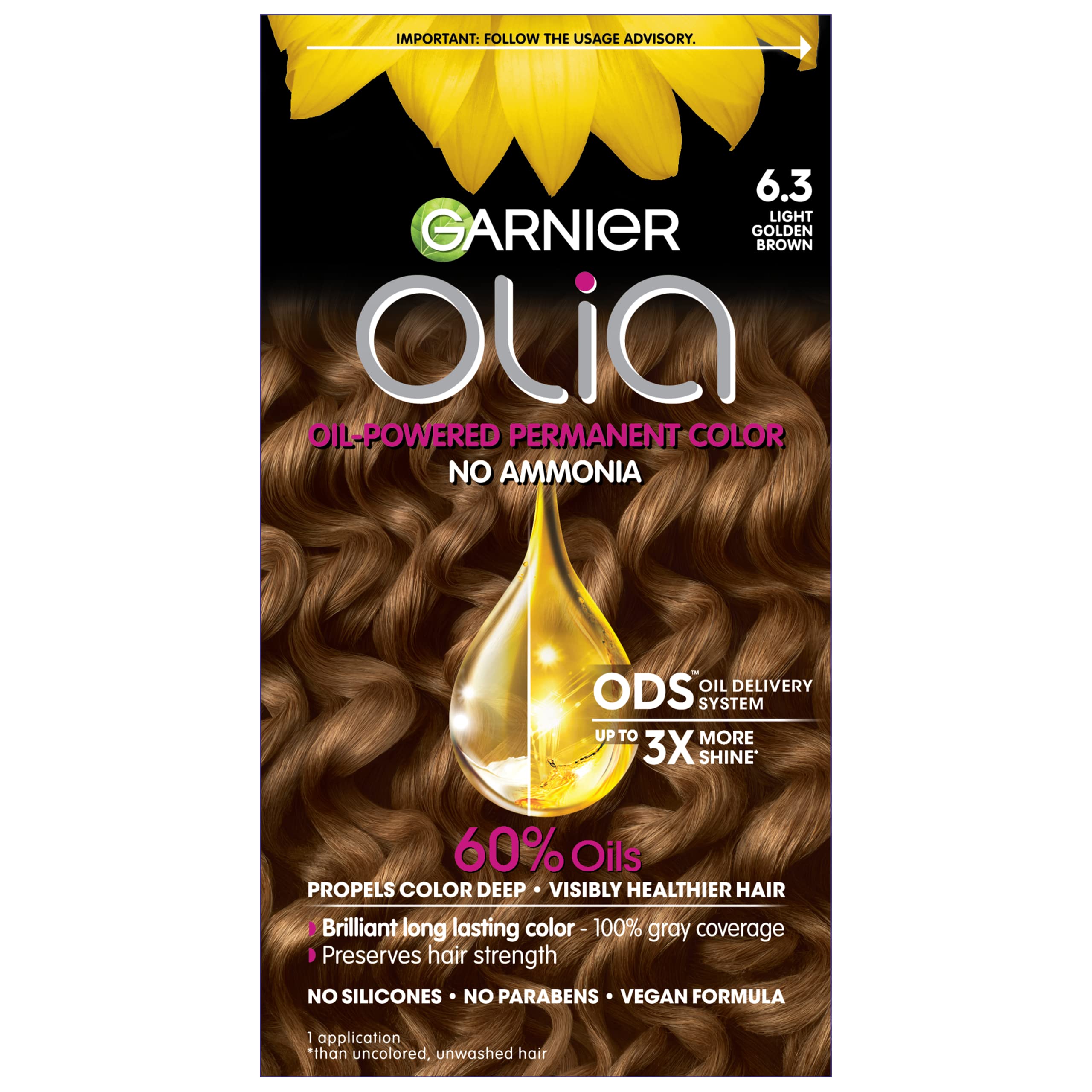 Tinte De Pelo Garnier Olia Ammonia-free 6.3 Marrón Dorado Claro - Venta Internacional.