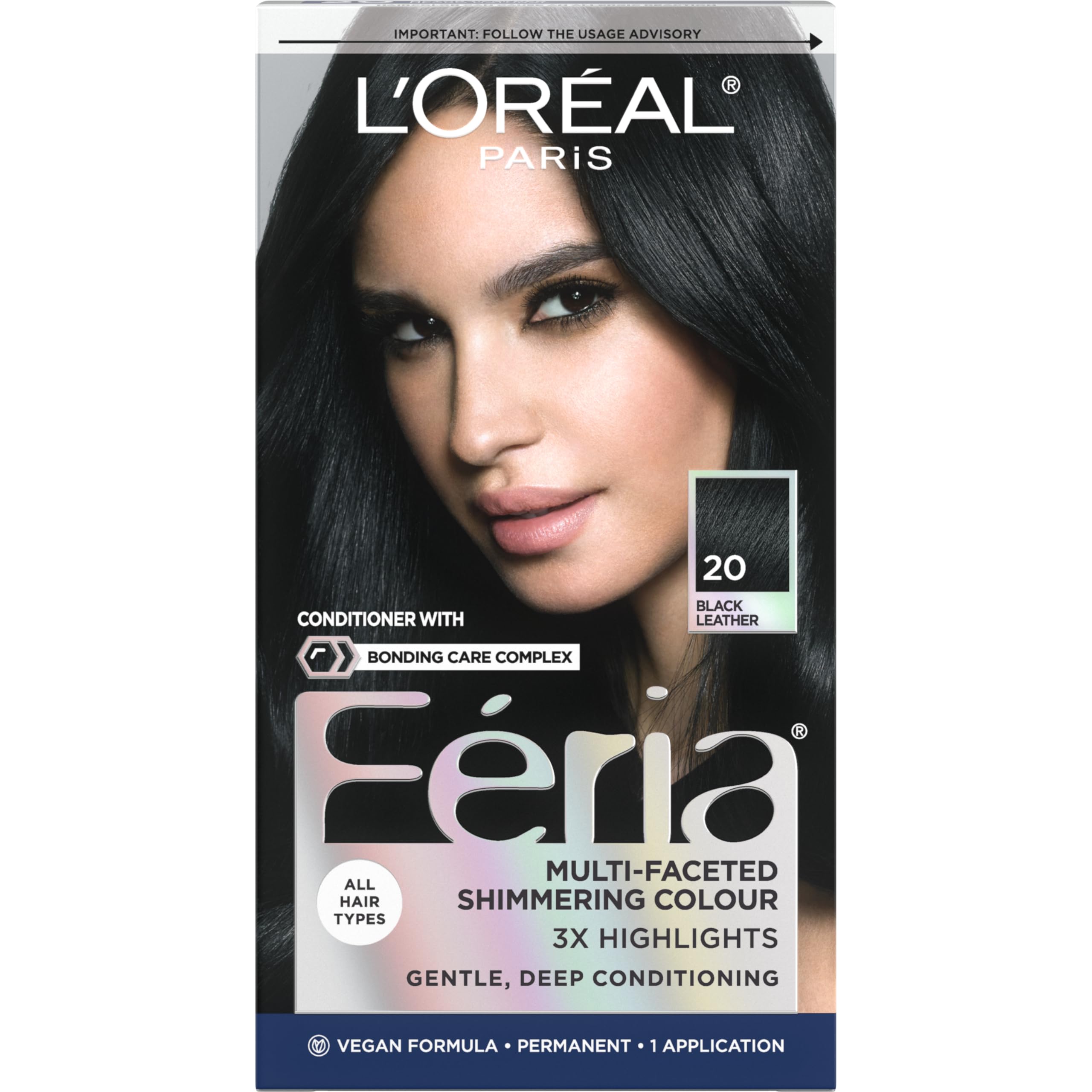 Foto 2 pulgar | Tinte Para El Cabello L'oreal Paris Feria Multifaceted Shimmering 20 Black - Venta Internacional.