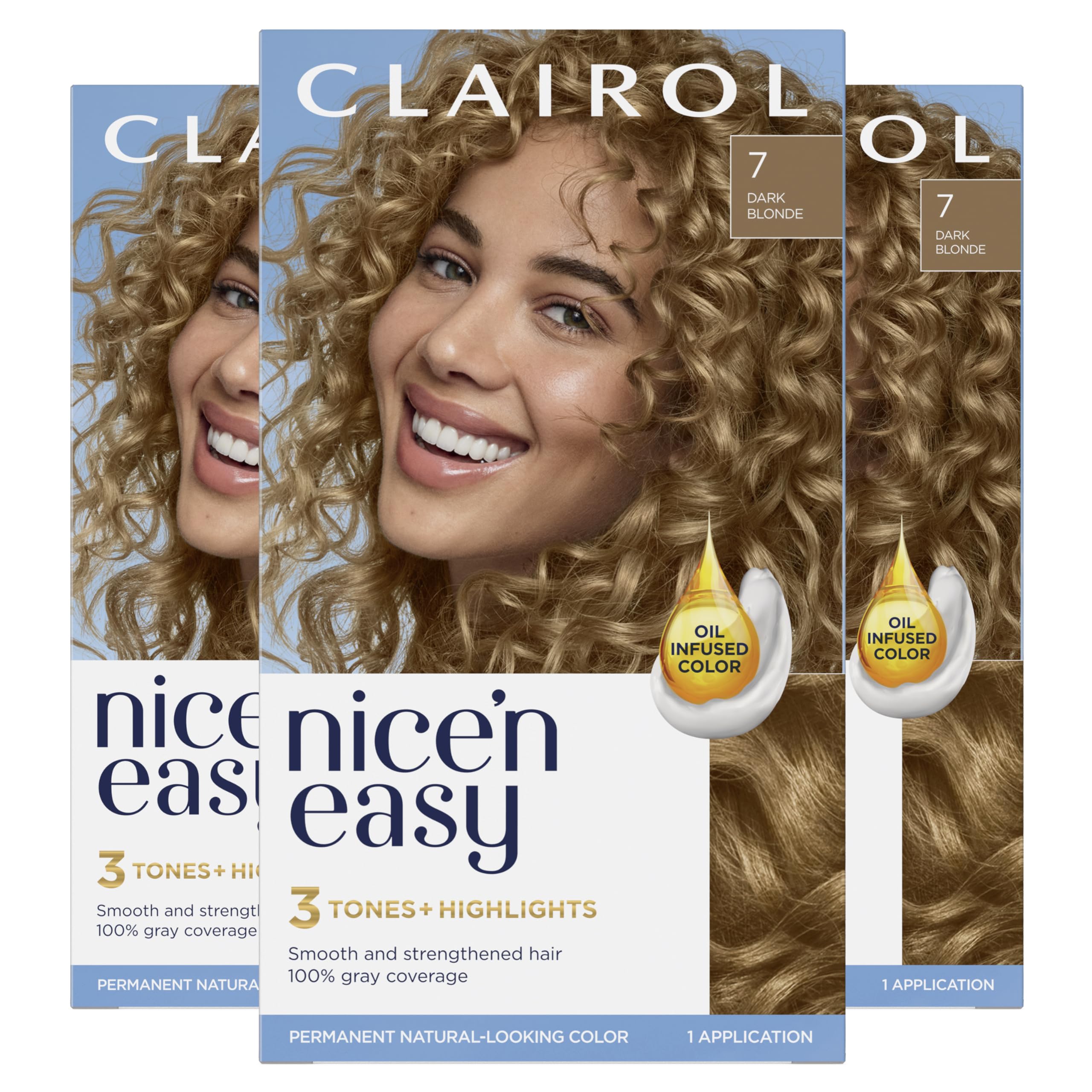 Foto 2 pulgar | Tinte Para El Cabello Clairol Nice'n Easy 7, Rubio Oscuro, Paquete De 3 - Venta Internacional.