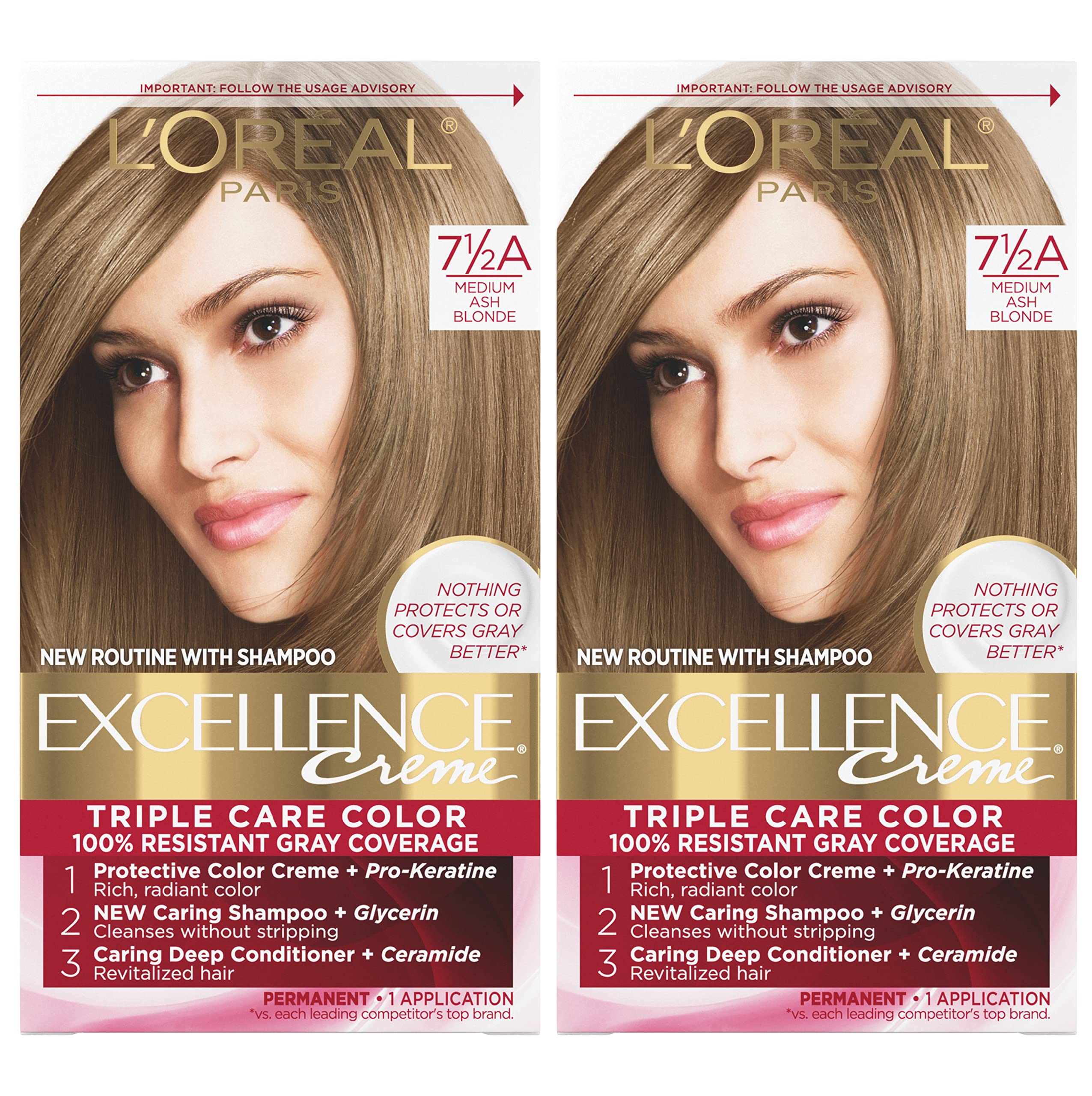 Foto 2 pulgar | Tinte de Pelo L'Oreal Paris Excellence Creme 7.5 A Rubio Ceniza Medio - Venta Internacional