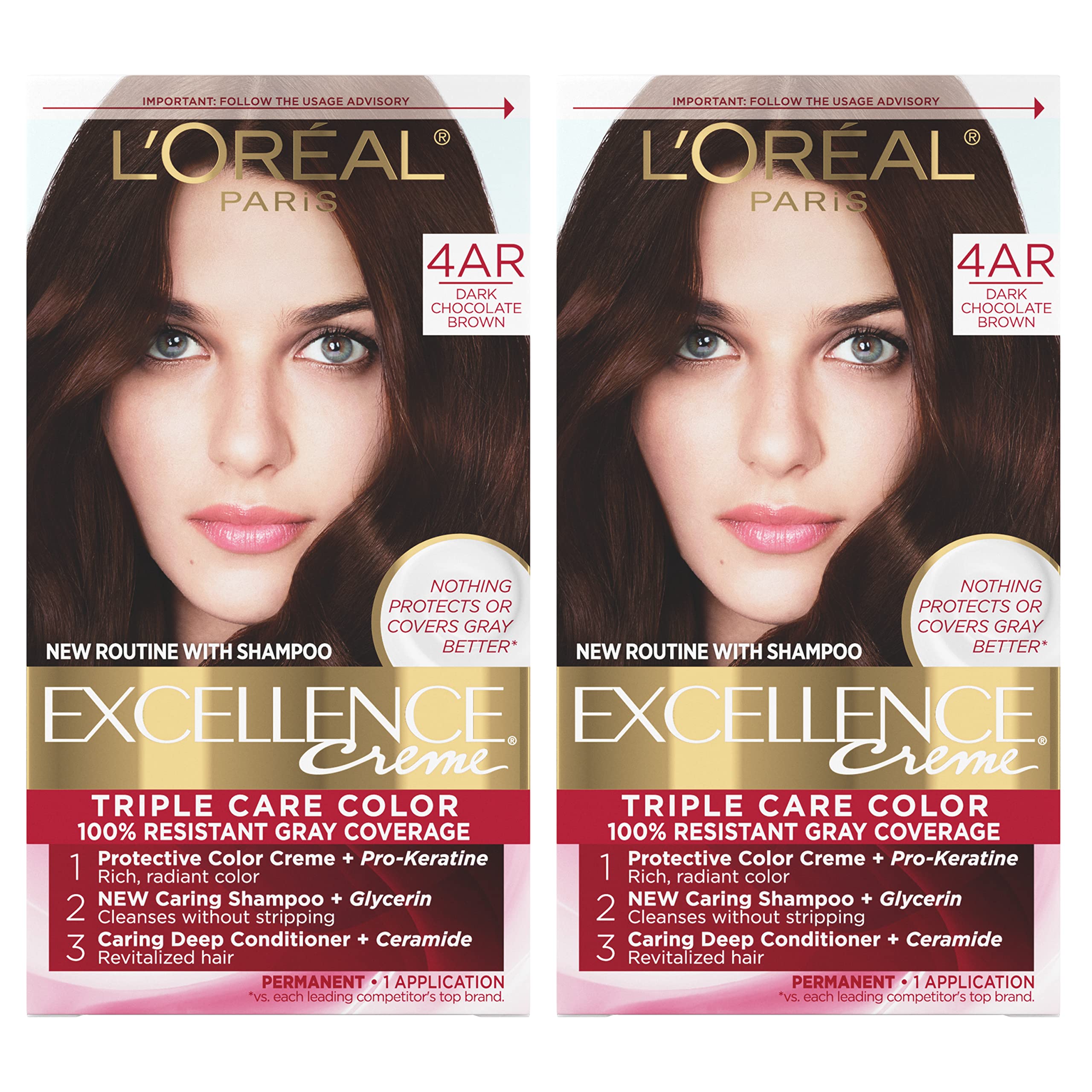 Tinte De Pelo L'Oreal Paris Excellence Creme 4ar Dark Chocolate - Venta Internacional