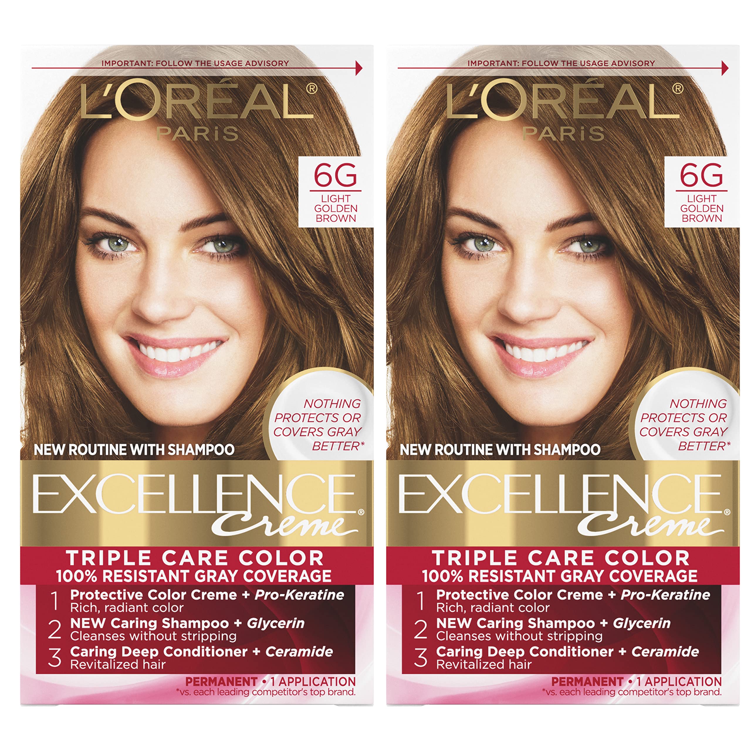 Foto 2 pulgar | Tinte de Cabello L'Oréal Paris Excellence Crème 6g Marrón Dorado Claro - Venta Internacional