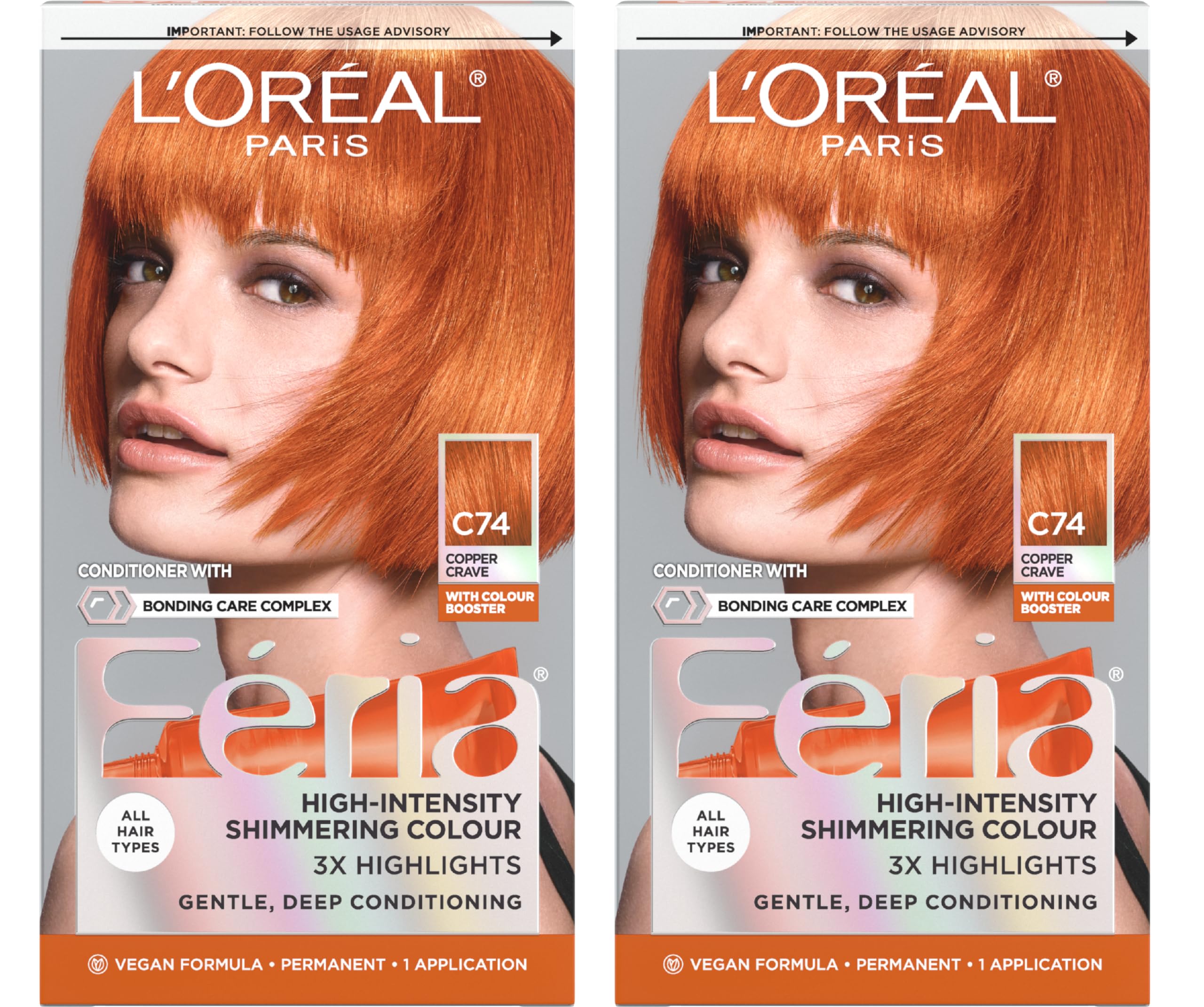 Foto 2 pulgar | Kit De Tintes Para El Cabello L'oreal Paris Feria C74 Intense Copper, Paquete De 2 - Venta Internacional.