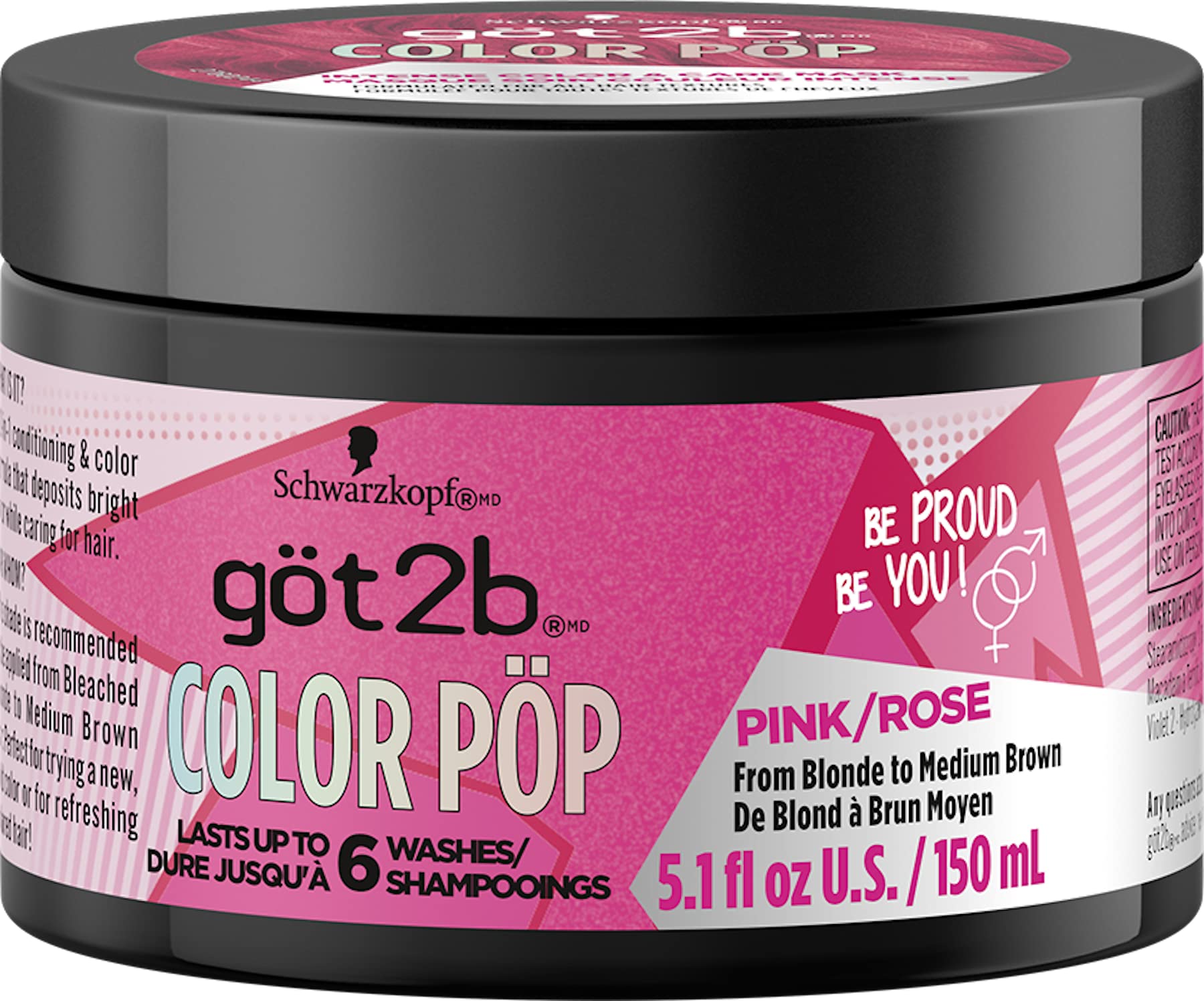 Foto 2 pulgar | Mascarilla Para Teñir El Cabello Got2b Color Pop Semipermanente Rosa 150 Ml - Venta Internacional.