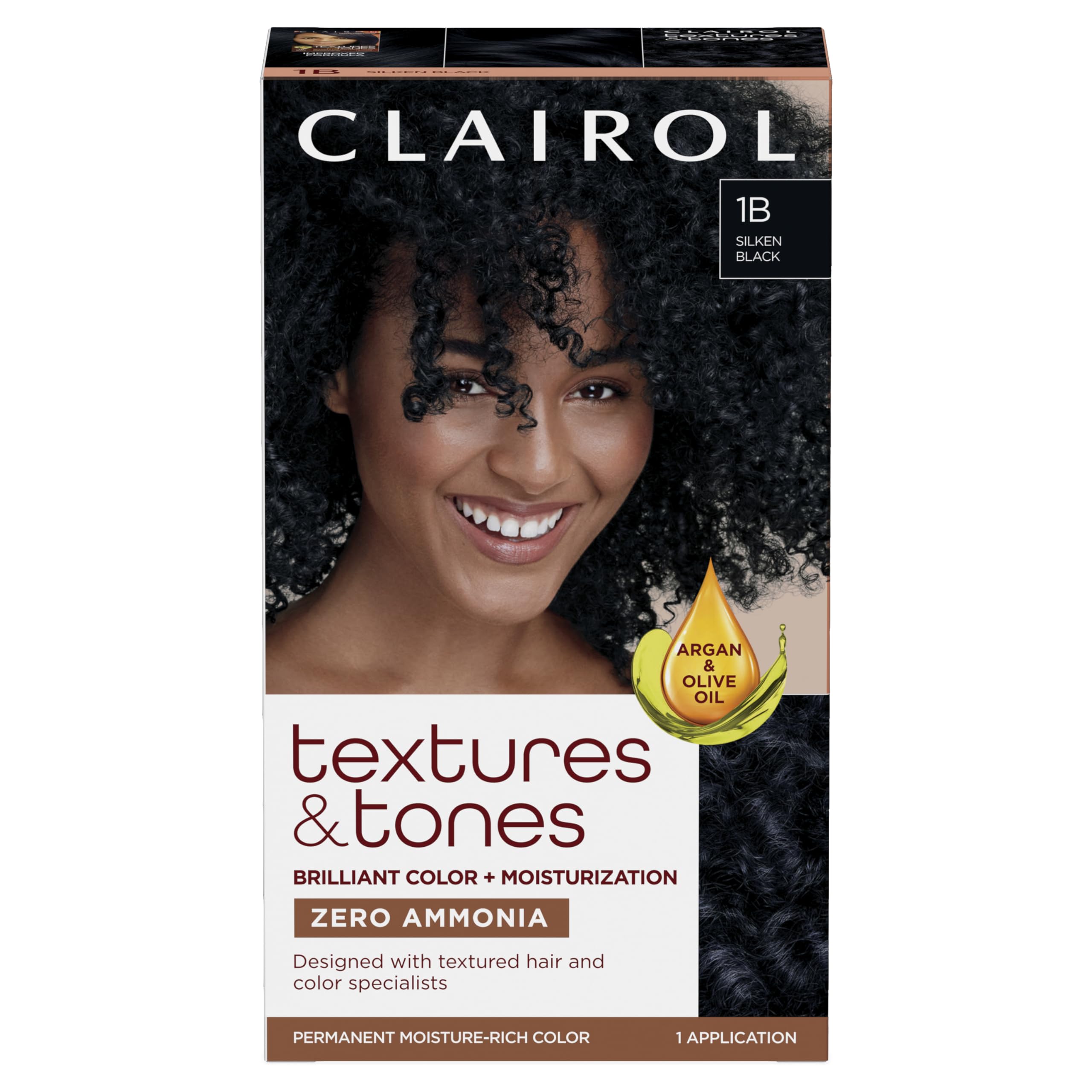 Foto 2 pulgar | Tinte para El Cabello Clairol Textures & Tones Permanent 1b Silken Black - Venta Internacional