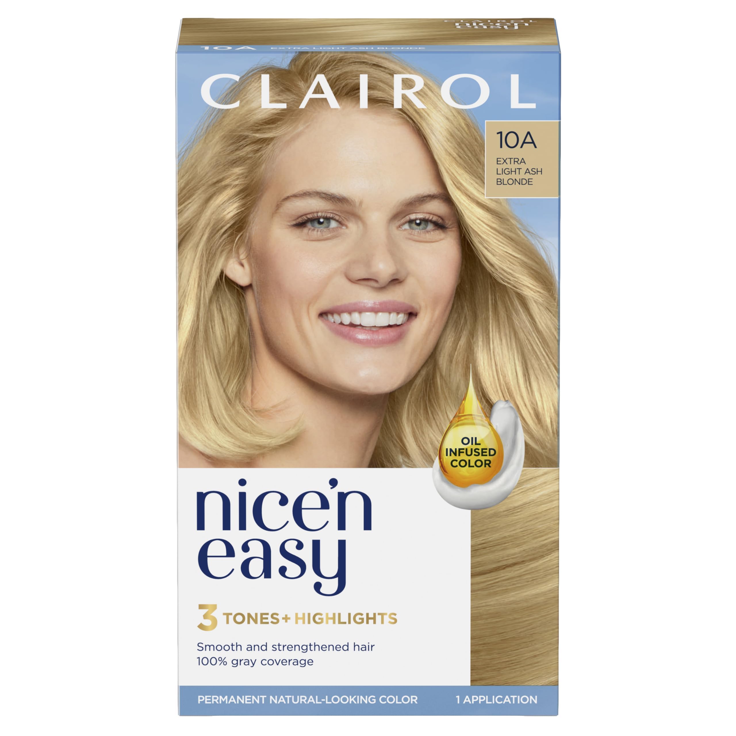 Foto 2 pulgar | Tinte Para El Cabello Clairol Nice'n Easy 10a Extra Light Ash Blonde X1 - Venta Internacional.