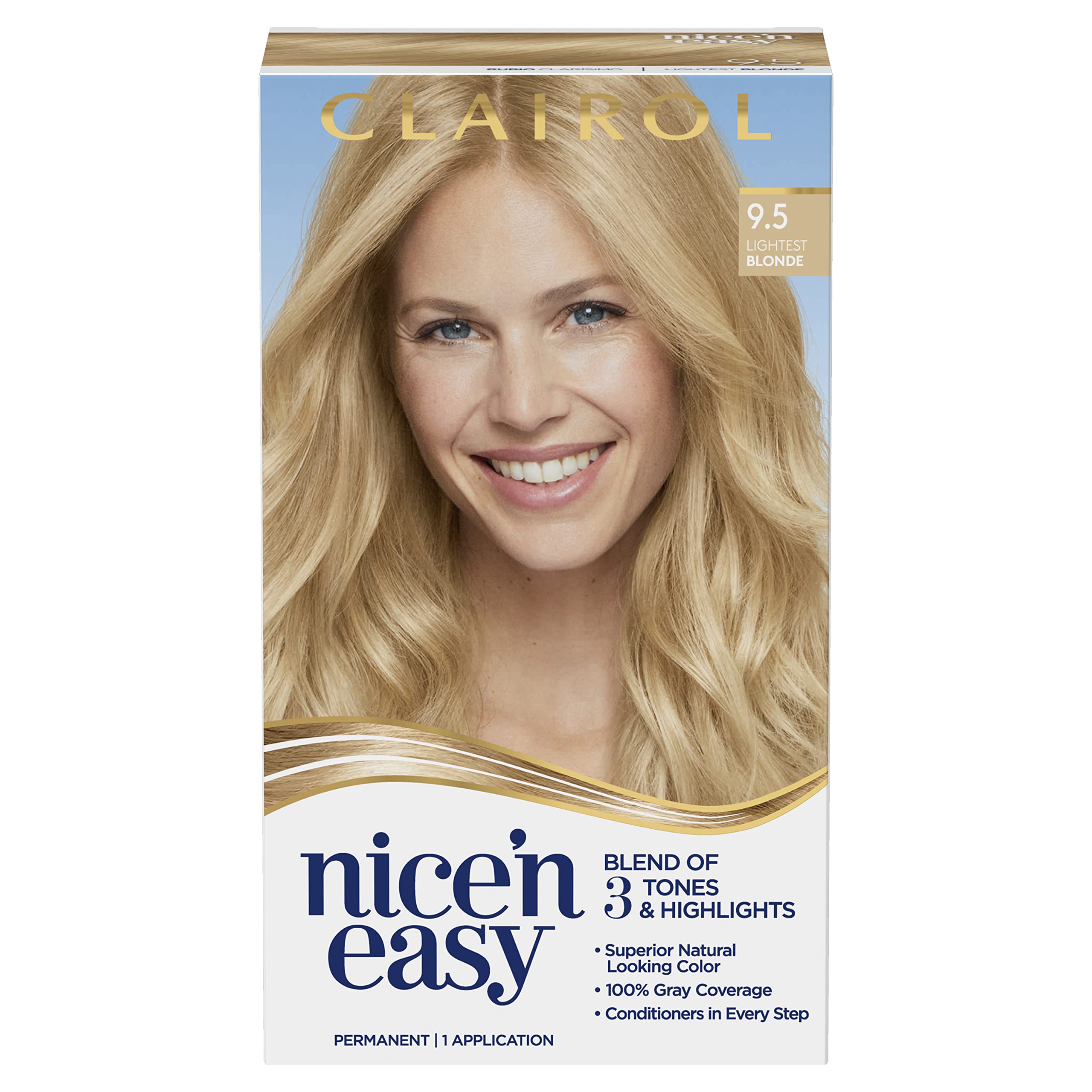 Foto 2 pulgar | Tinte Para El Cabello Clairol Nice'n Easy Permanent 9.5 Rubio Más Claro - Venta Internacional.