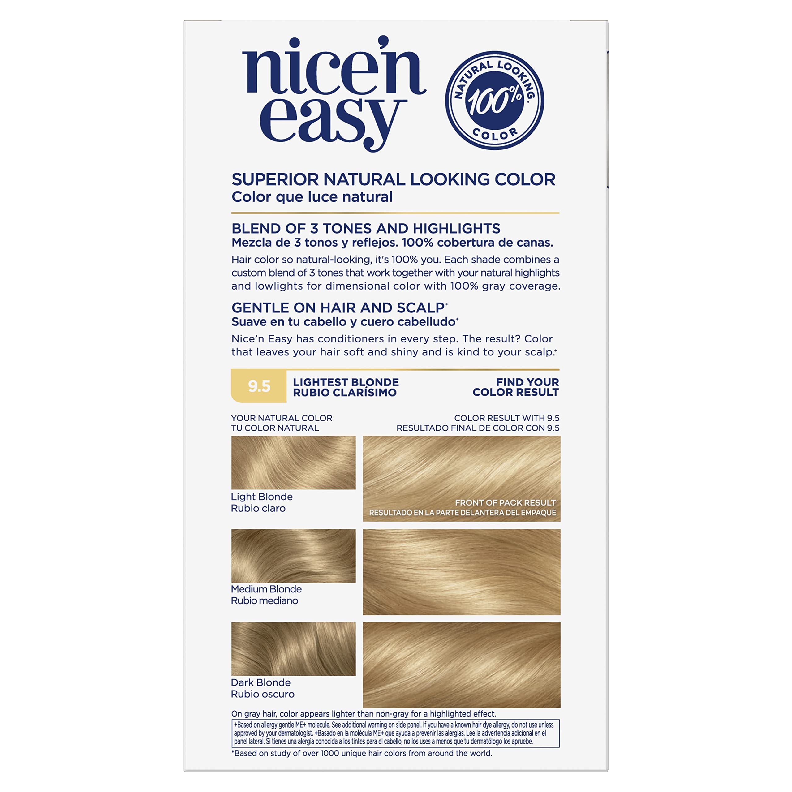 Foto 2 | Tinte Para El Cabello Clairol Nice'n Easy Permanent 9.5 Rubio Más Claro - Venta Internacional.