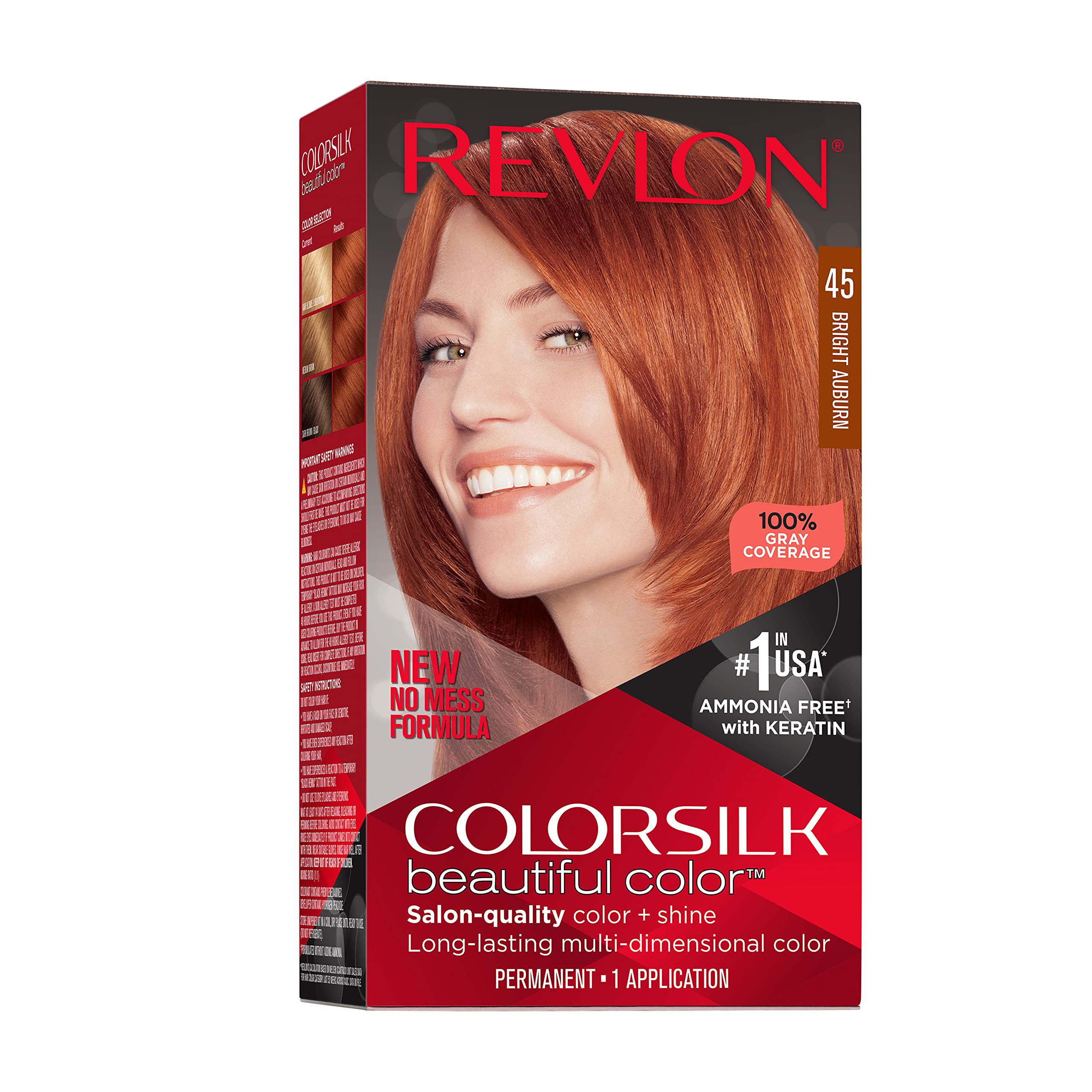 Tinte De Pelo Revlon Colorsilk Beautiful 045 Bright Auburn - Venta Internacional.