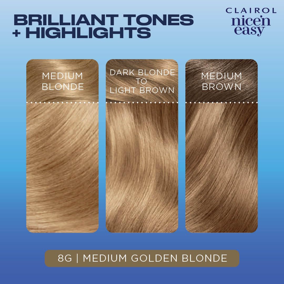 Foto 6 pulgar | Tinte Para El Cabello Clairol Nice'n Easy 8g Medium Golden Blonde X3 - Venta Internacional.