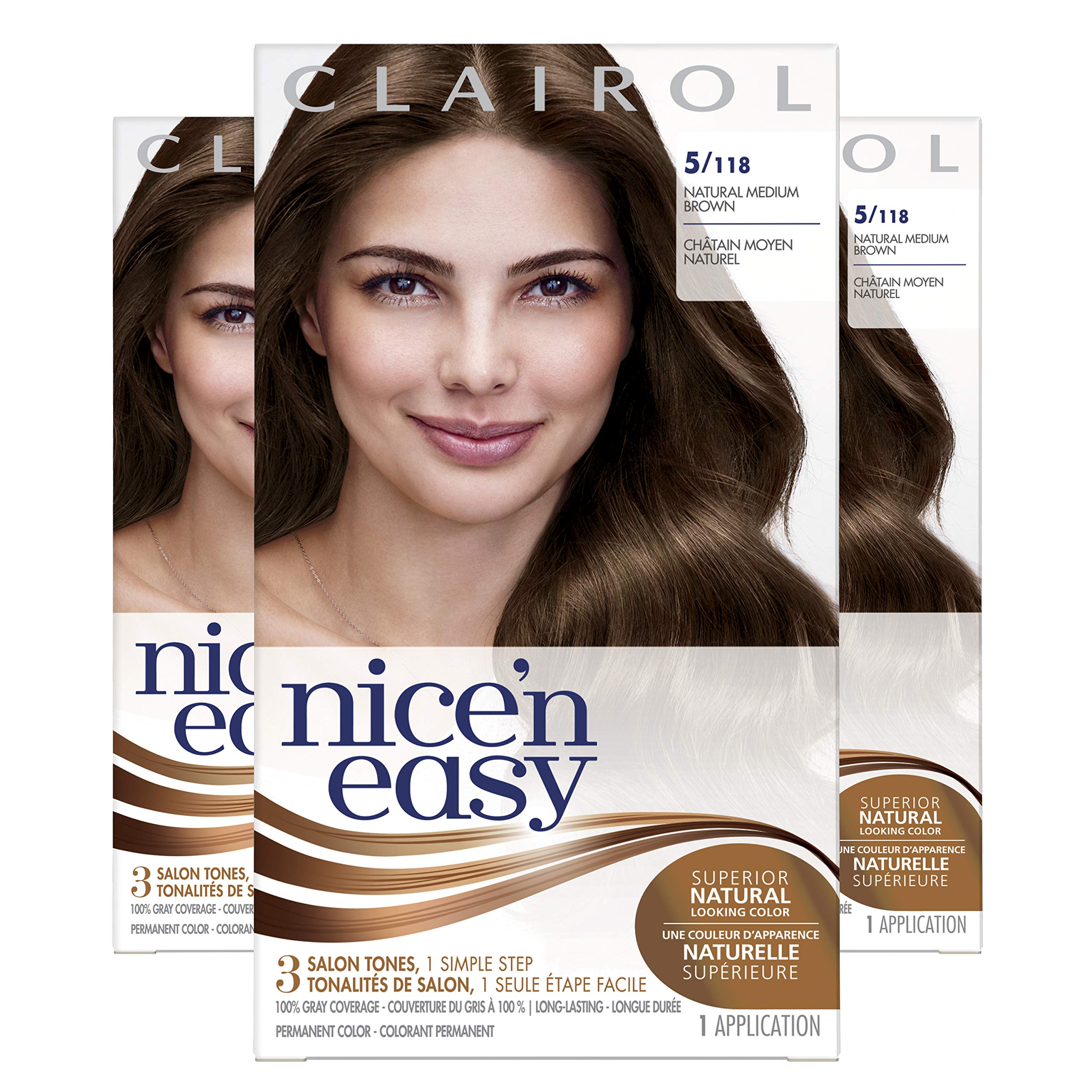 Tinte Para El Cabello Clairol Nice'n Easy Liquid 5, Marrón Mediano, Paquete De 3 - Venta Internacional.