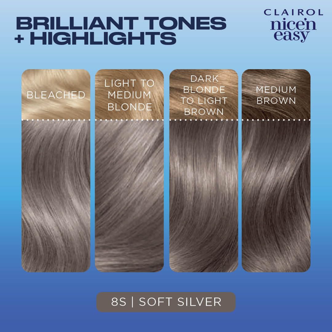 Foto 6 pulgar | Tinte Para El Cabello Clairol Nice'n Easy Permanent 8s Soft Silver X1 - Venta Internacional.