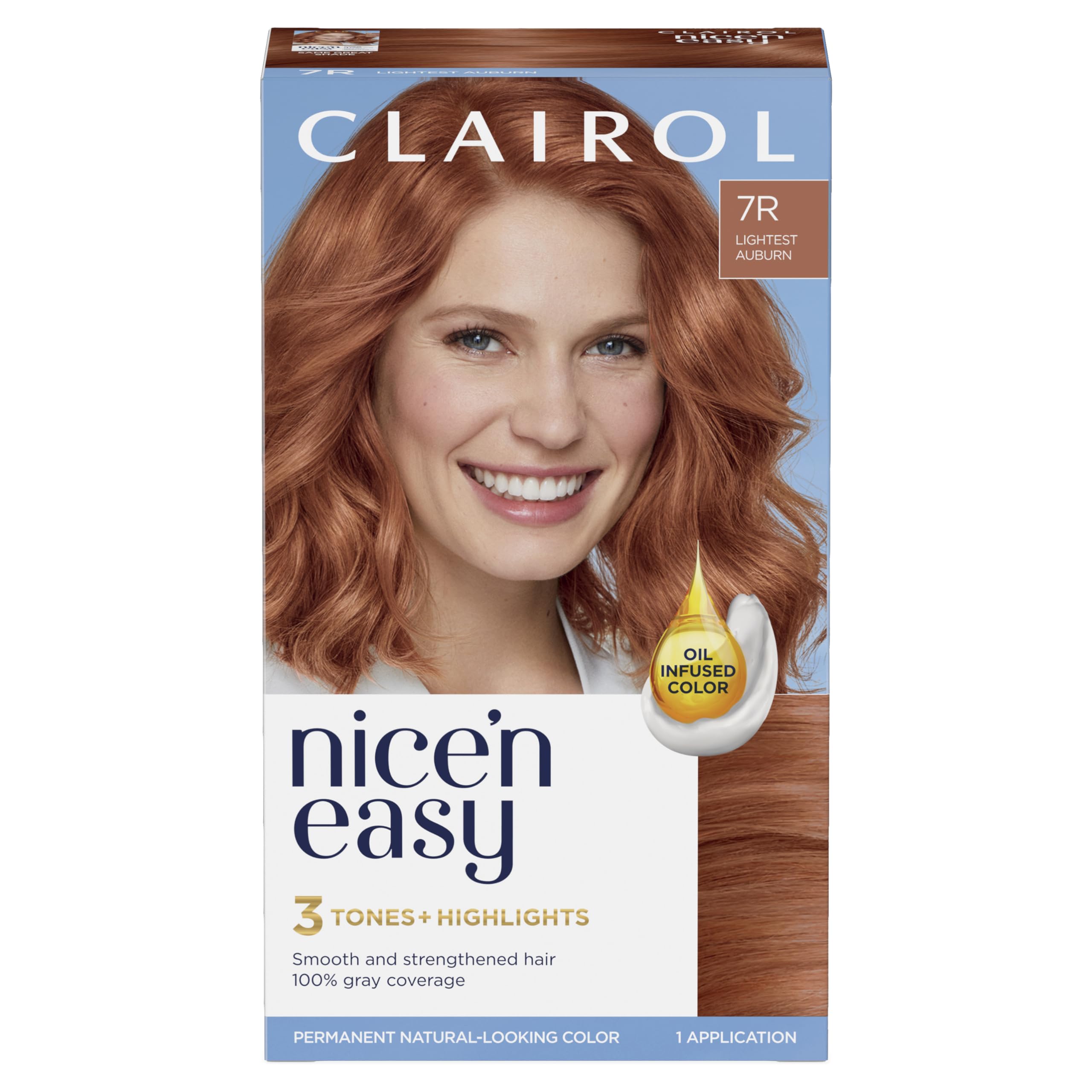 Tinte Para El Cabello Clairol Nice'n Easy 7r, Color Castaño Más Ligero, Paquete De 1 - Venta Internacional.