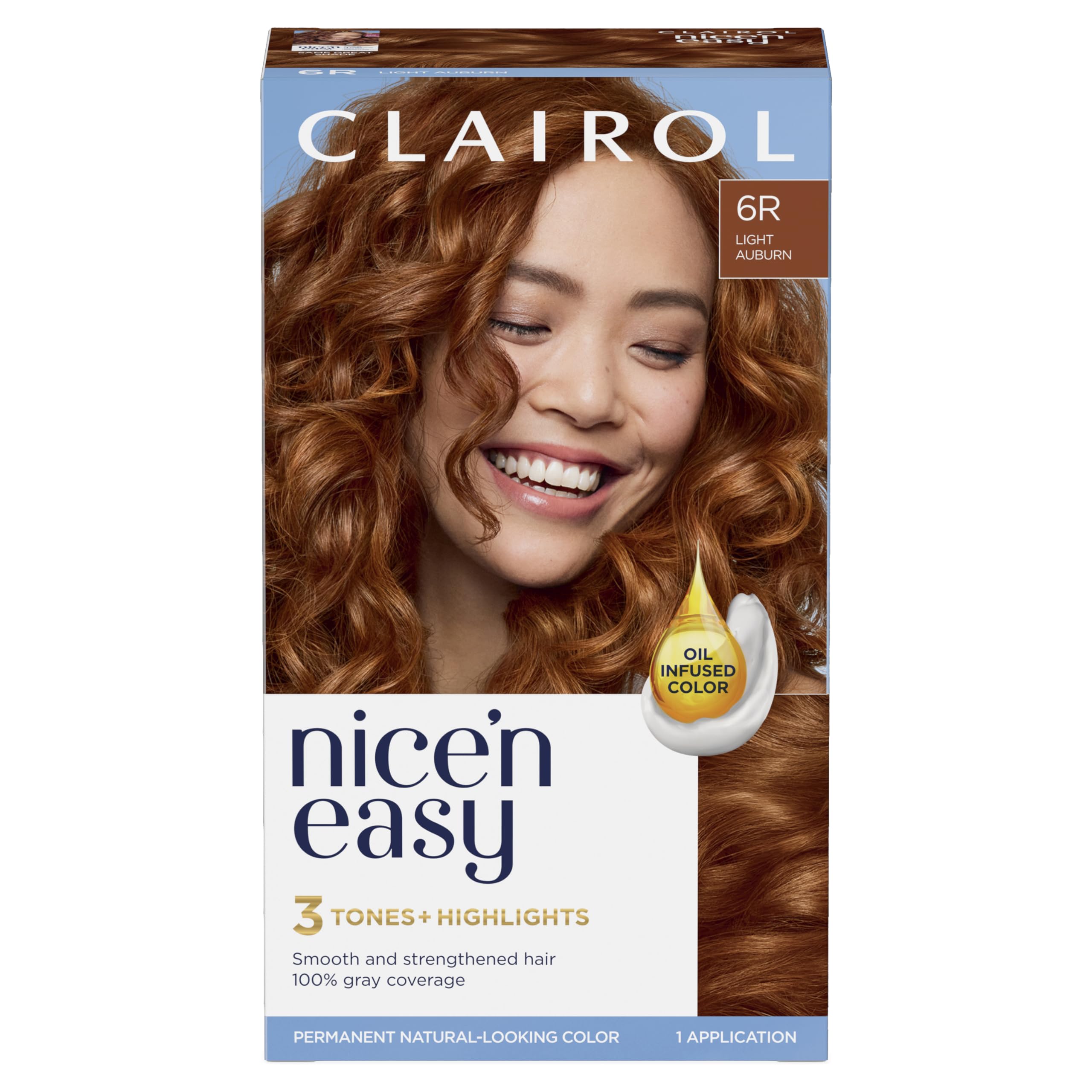 Tinte De Pelo Clairol Nice'n Easy 6r Castaño Claro Permanente - Venta Internacional.