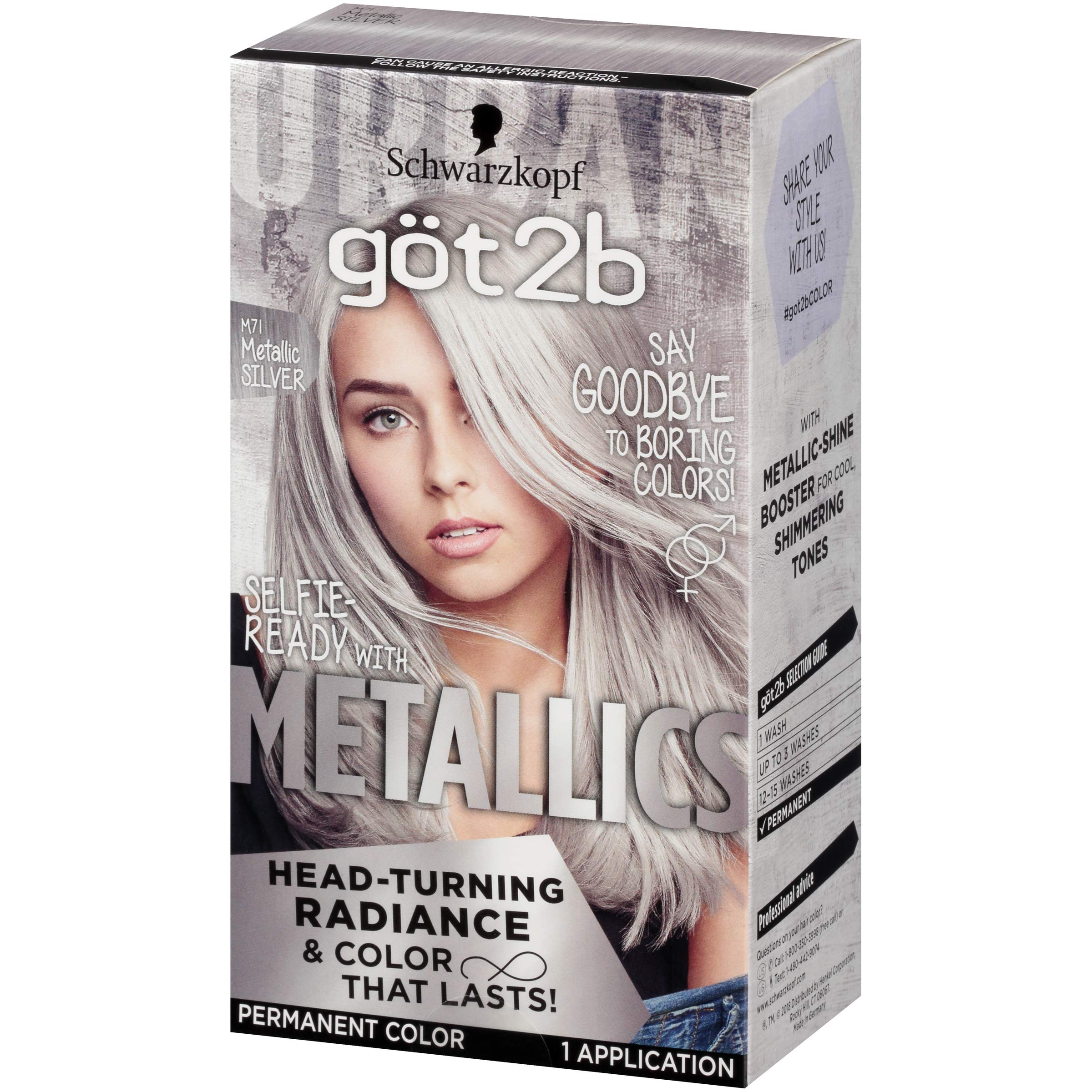 Foto 2 pulgar | Tinte De Pelo Schwarzkopf Got2b Metallics M71 Metallics Silver - Venta Internacional.