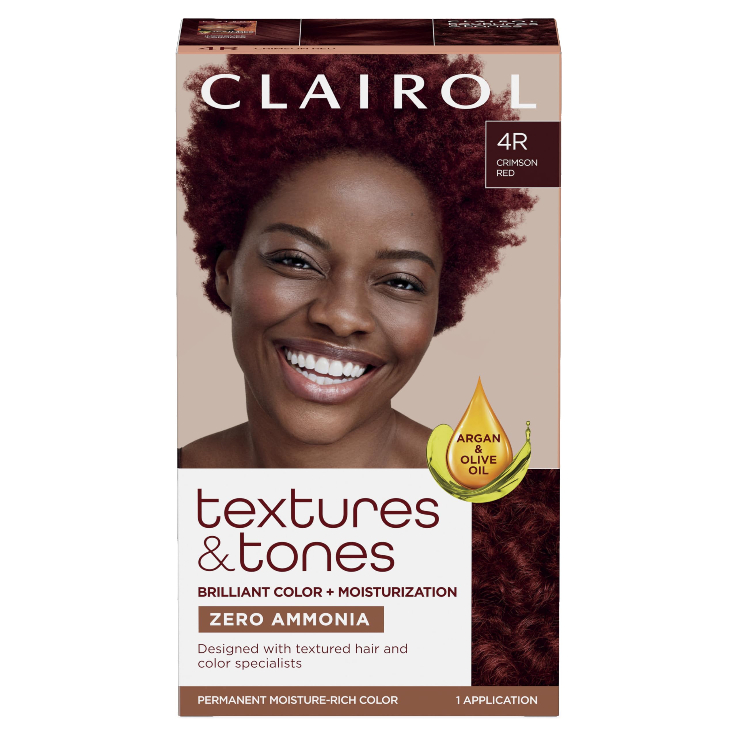 Tinte Para El Cabello Clairol Textures & Tones 4r, Rojo Carmesí, Paquete De 1 - Venta Internacional.