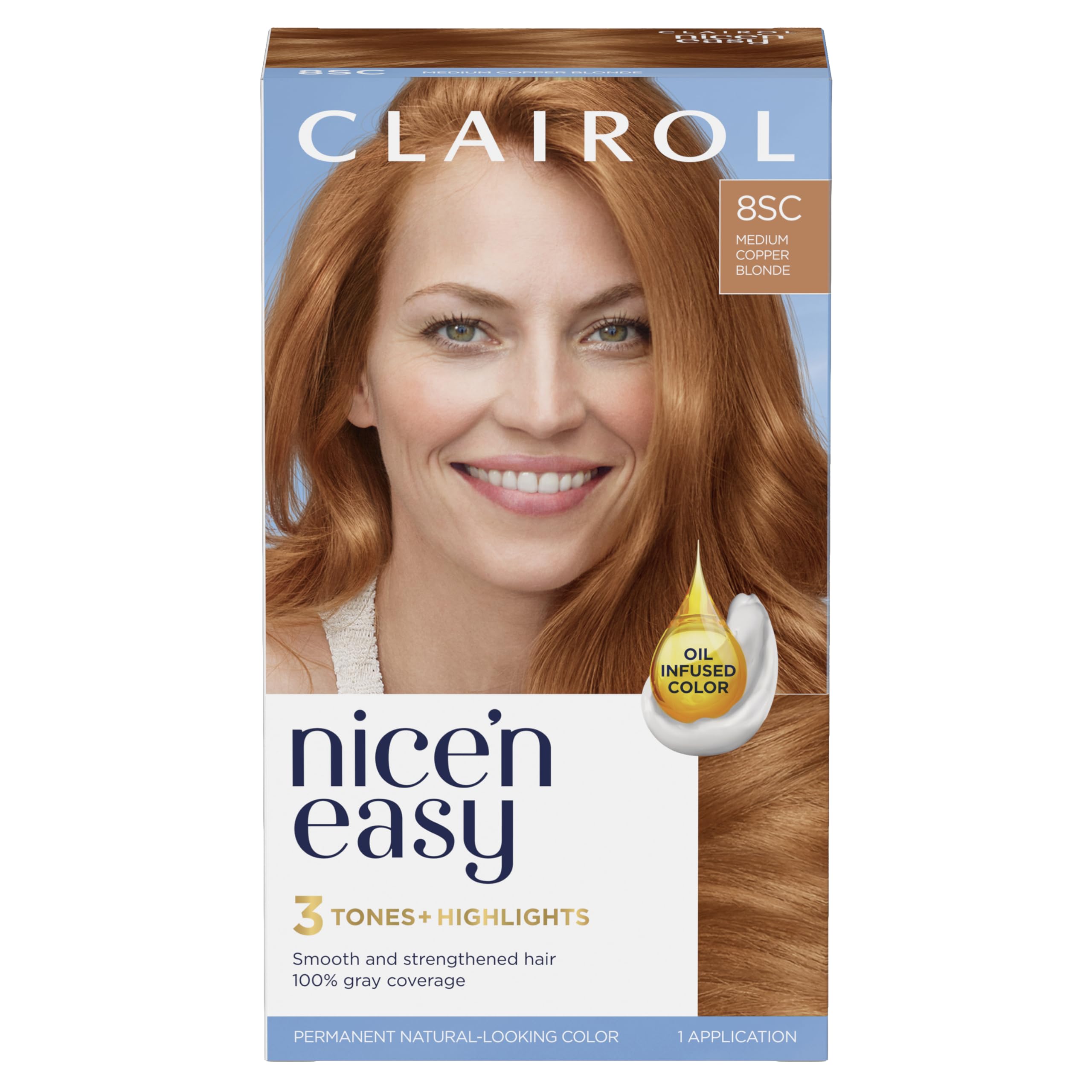 Tinte Para El Cabello Clairol Nice'n Easy 8sc Medium Copper Blonde X1 - Venta Internacional.