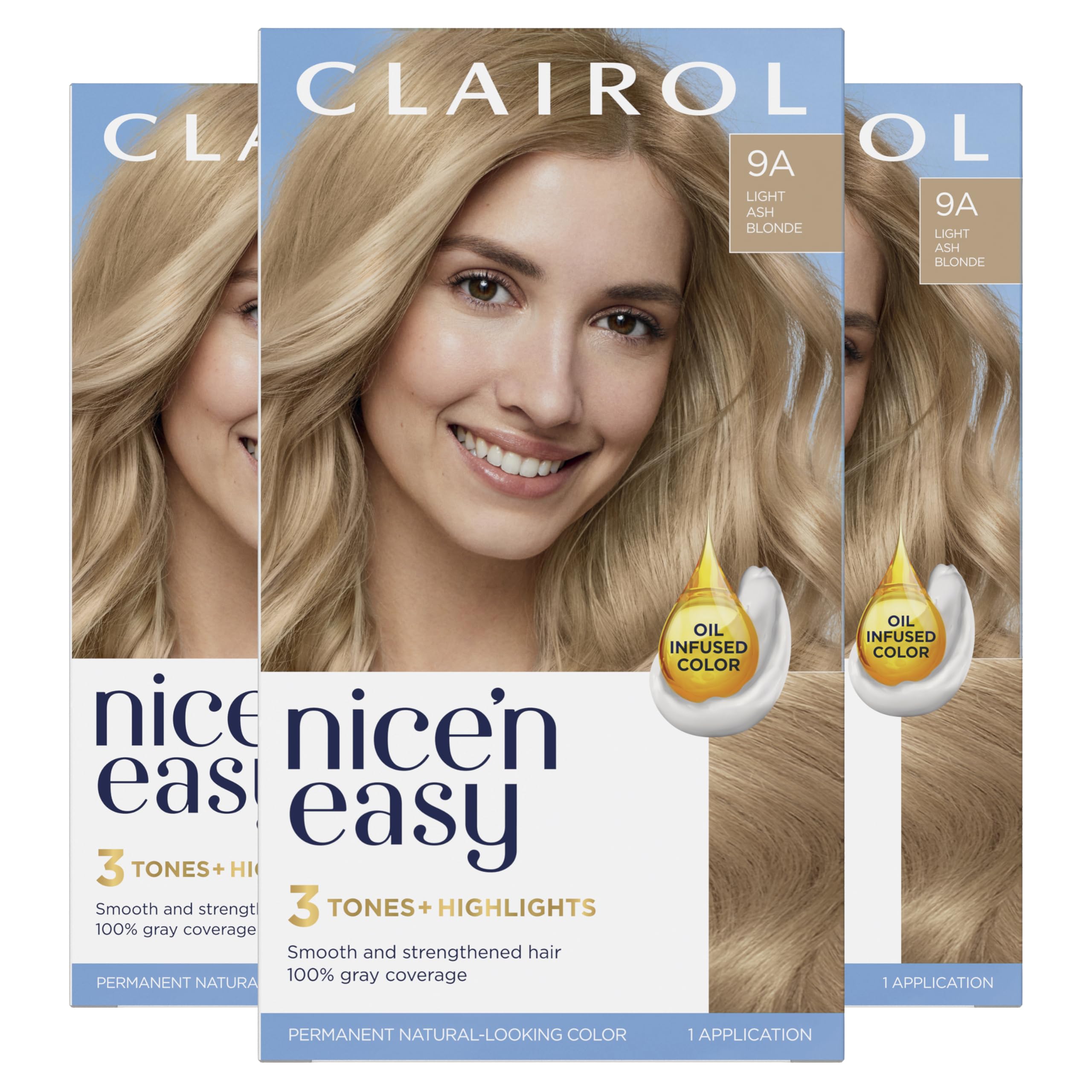 Foto 2 pulgar | Tinte Para El Cabello Clairol Nice'n Easy 9a, Rubio Ceniza Claro, 3 Unidades - Venta Internacional.