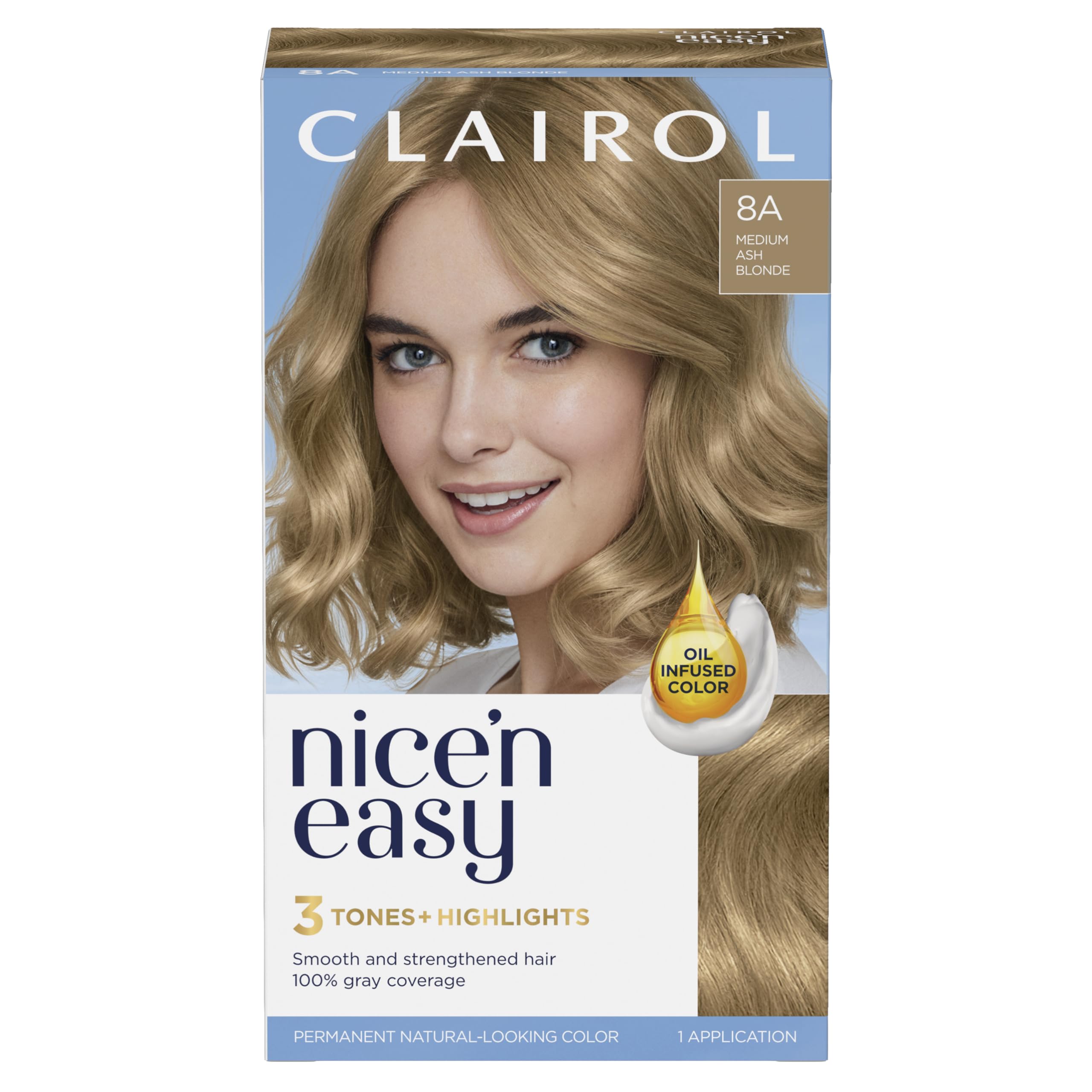 Foto 2 pulgar | Tinte Para El Cabello Clairol Nice'n Easy 8a, Rubio Ceniza Medio, Paquete De 1 - Venta Internacional.