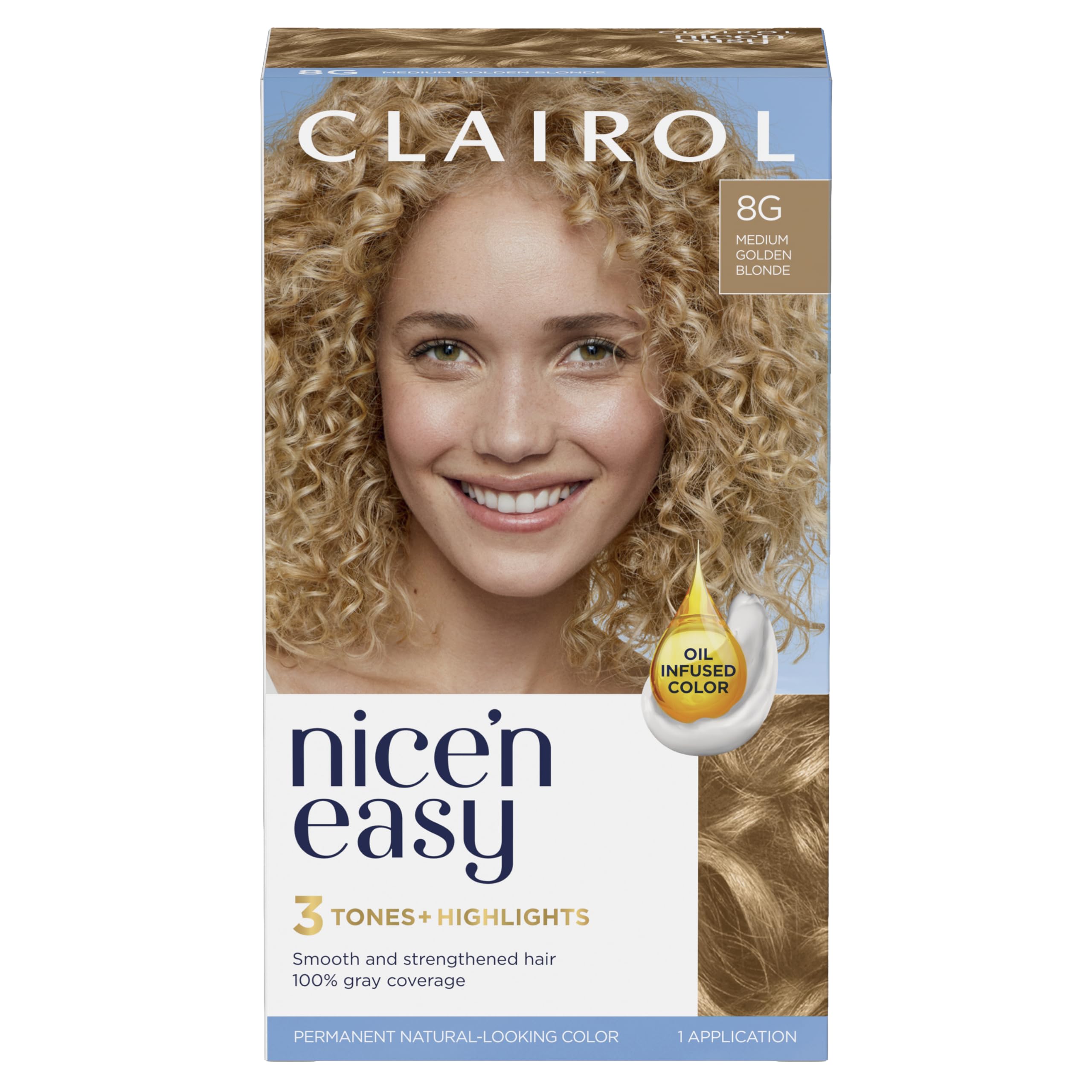 Foto 2 pulgar | Tinte De Pelo Clairol Nice 'n Easy 8g Medium Golden Rubio - Venta Internacional.