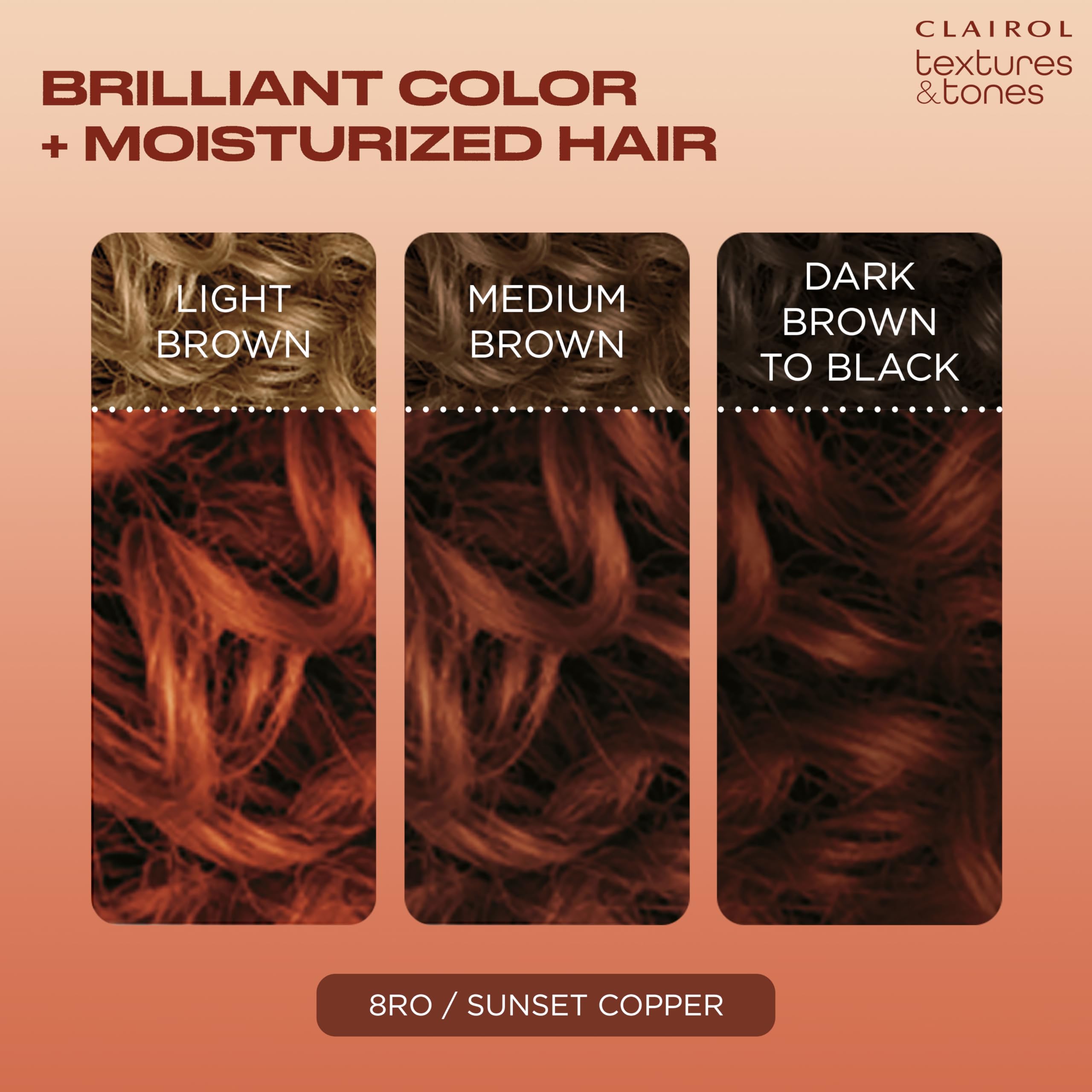 Foto 4 pulgar | Tinte Para El Cabello Clairol Textures & Tones 8ro Sunset Copper Pack 1 - Venta Internacional.