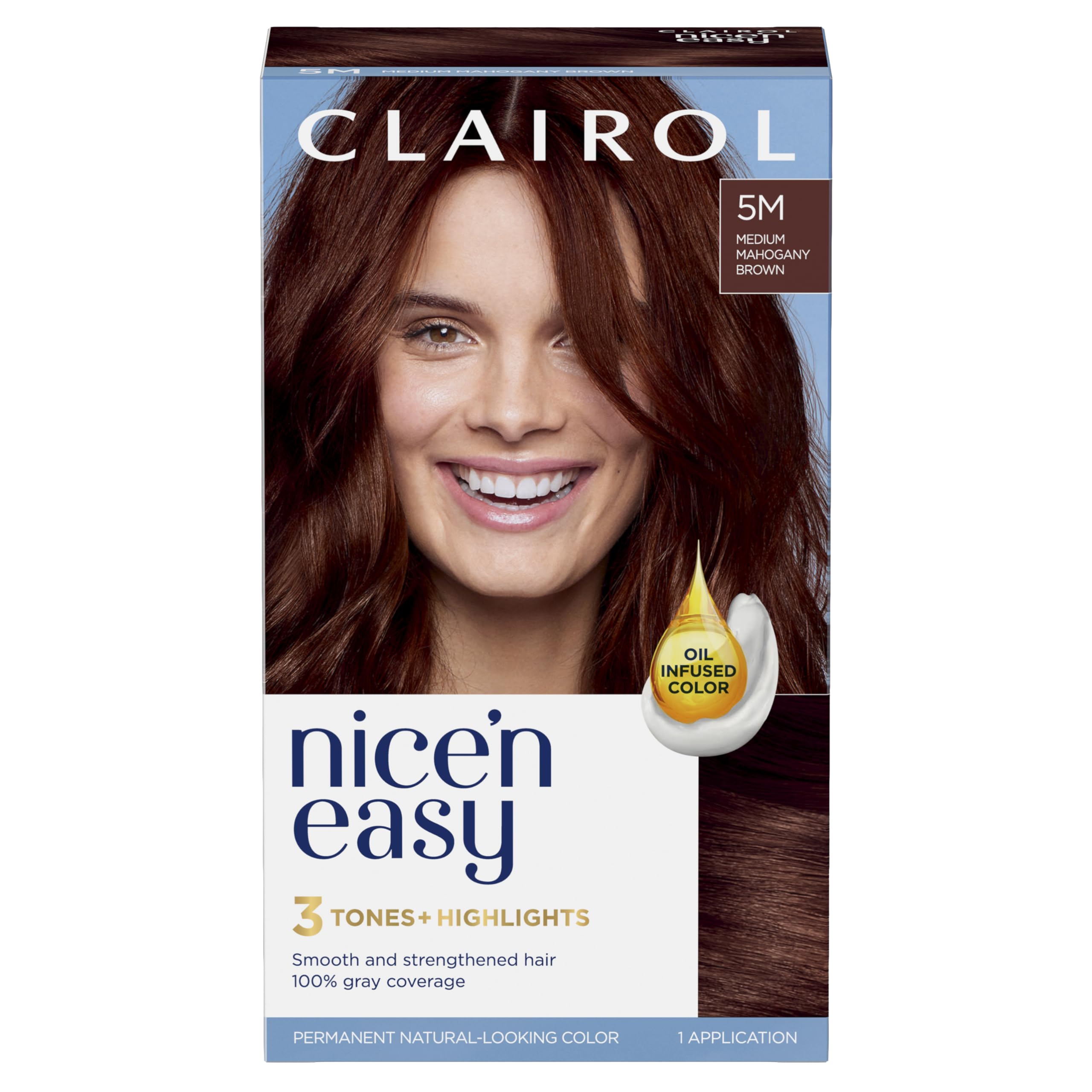 Foto 2 pulgar | Tinte Para El Cabello Clairol Nice'n Easy 5m Medium Caoba Brown X1 - Venta Internacional.
