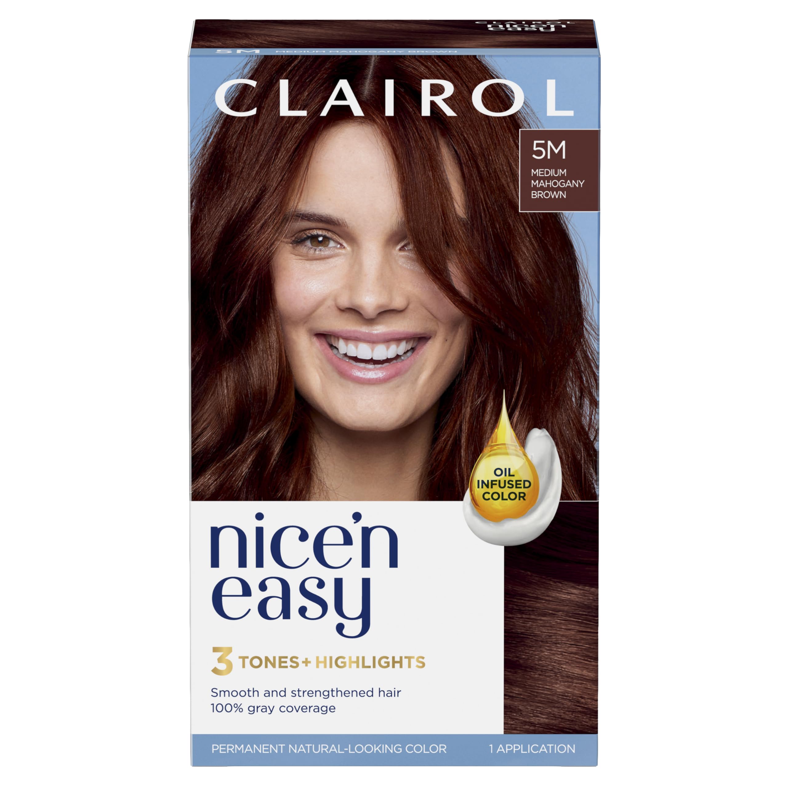 Tinte Para El Cabello Clairol Nice'n Easy 5m Medium Caoba Brown X1 - Venta Internacional.