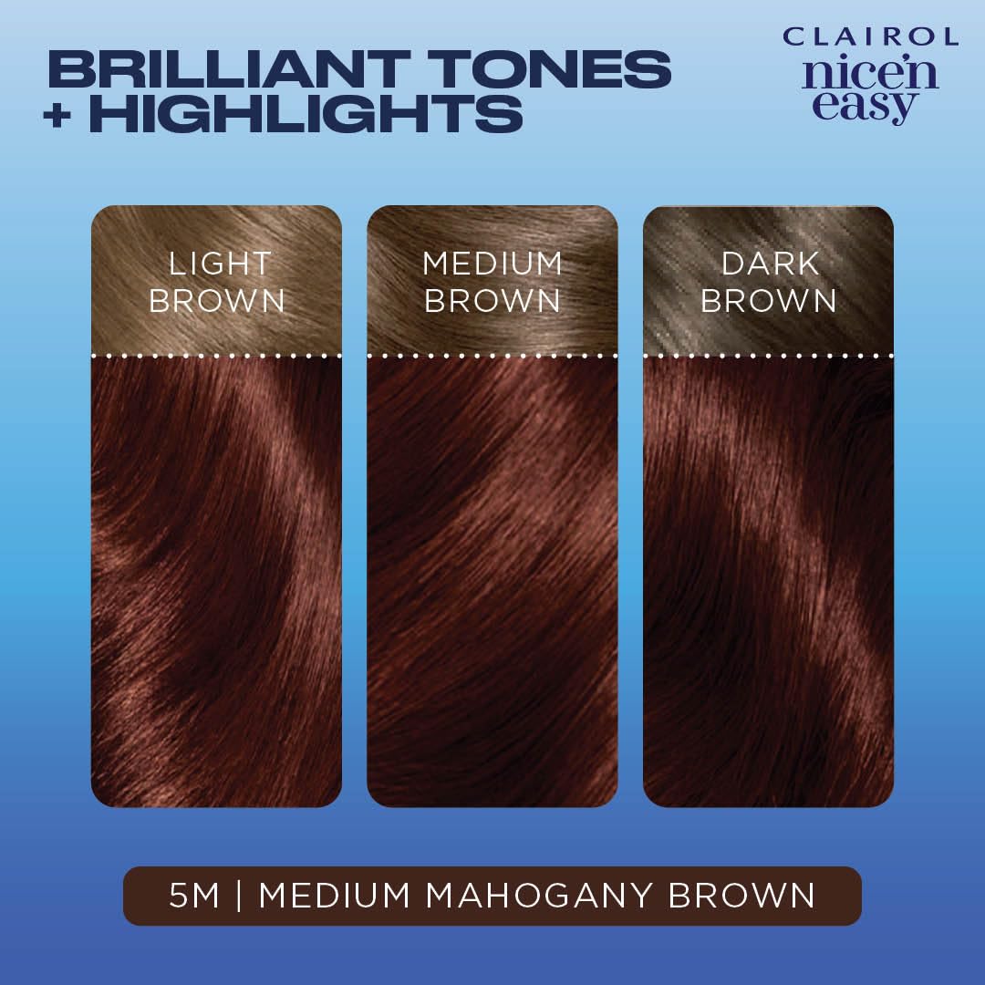 Foto 6 pulgar | Tinte Para El Cabello Clairol Nice'n Easy 5m Medium Caoba Brown X1 - Venta Internacional.