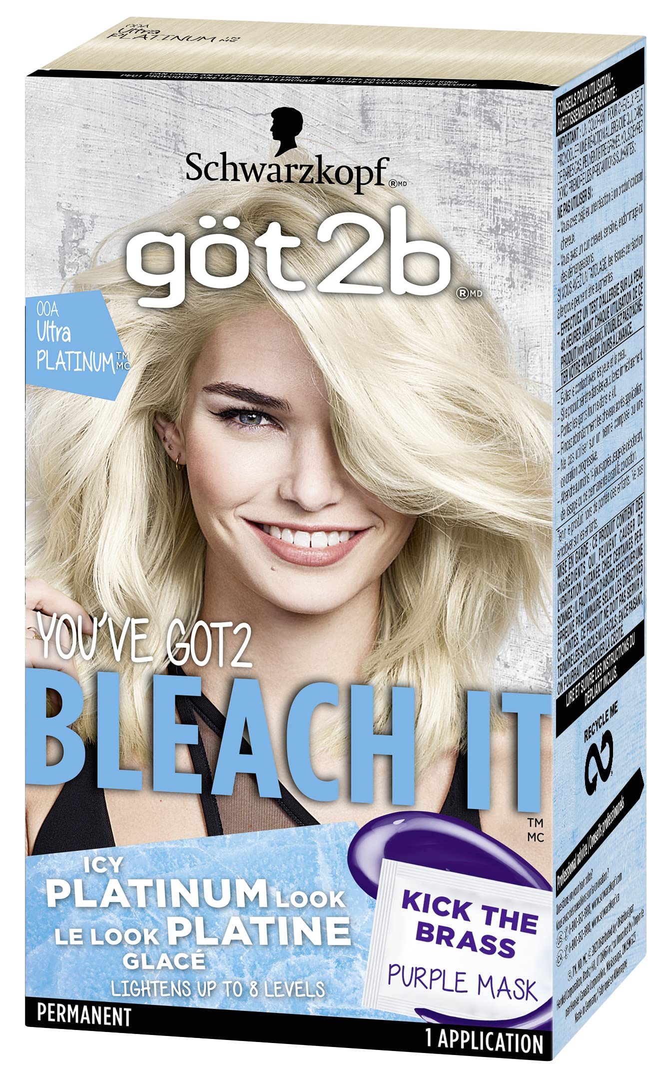 Foto 7 pulgar | Tinte De Pelo Got2b Bleach It Permanent 00a Ultra Platinum - Venta Internacional.