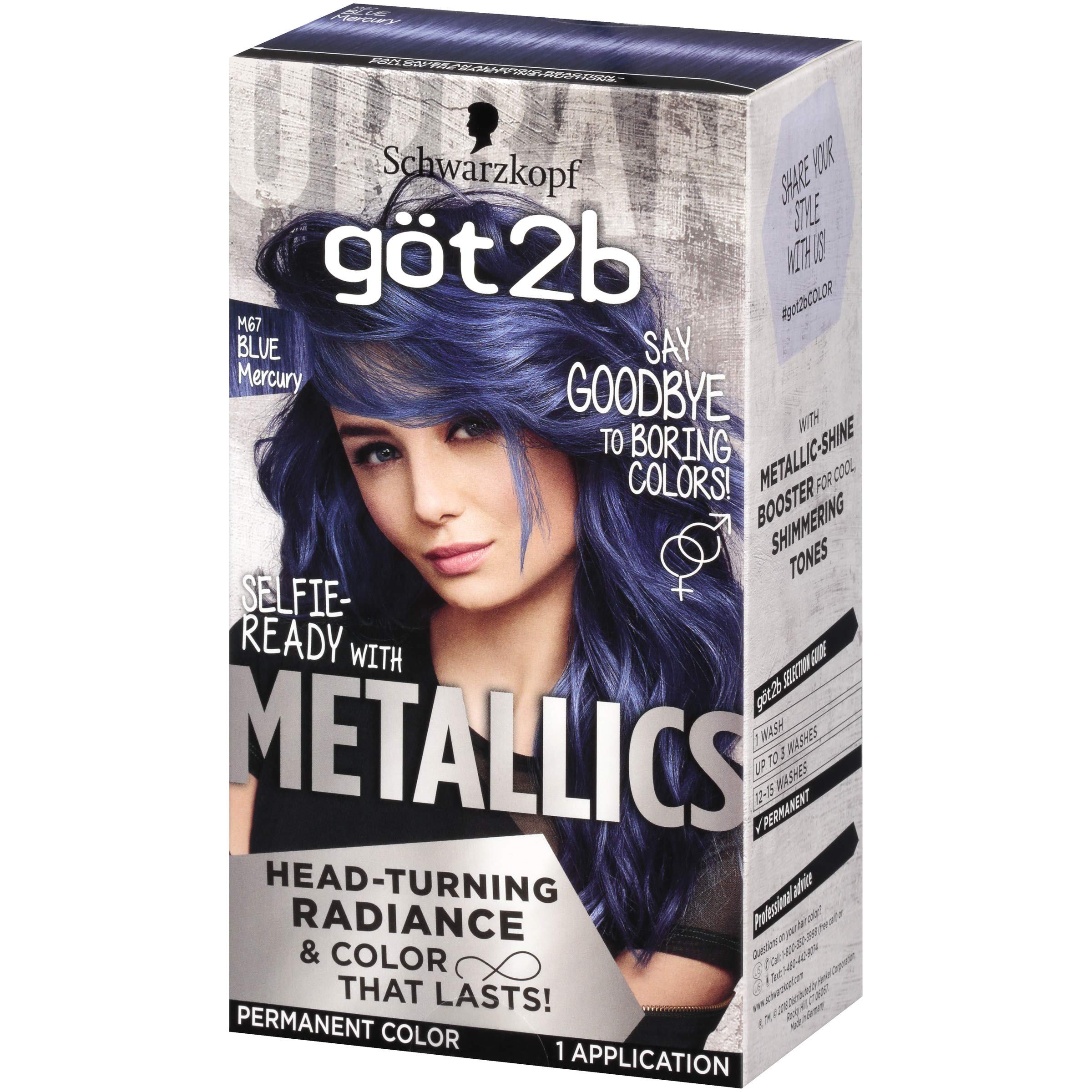 Foto 2 pulgar | Tinte De Pelo Schwarzkopf Got2b Metallics M67 Blue Mercury - Venta Internacional.