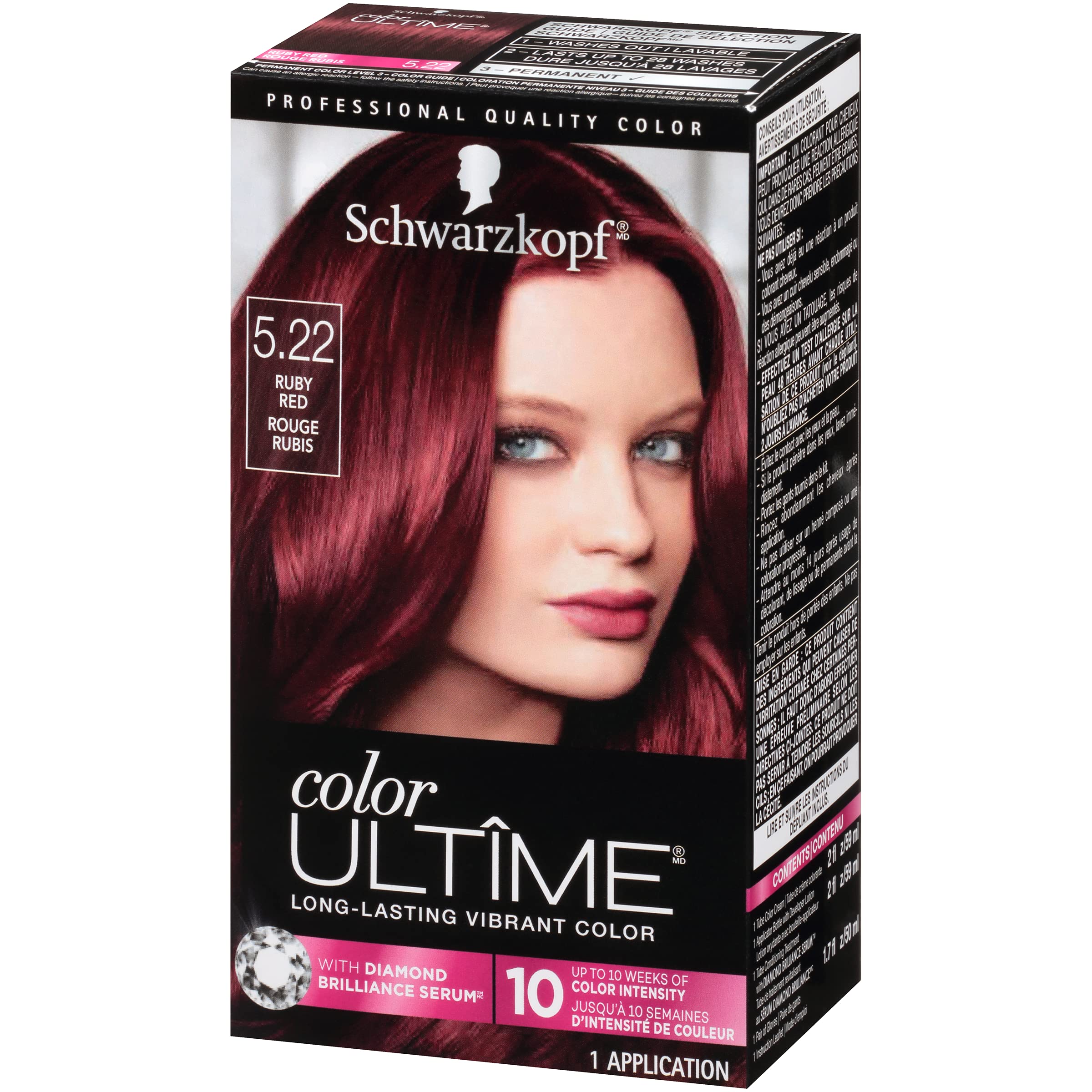 Tinte Para El Cabello Schwarzkopf Color Ultime 5.22 Ruby Red 1 Aplicación - Venta Internacional.