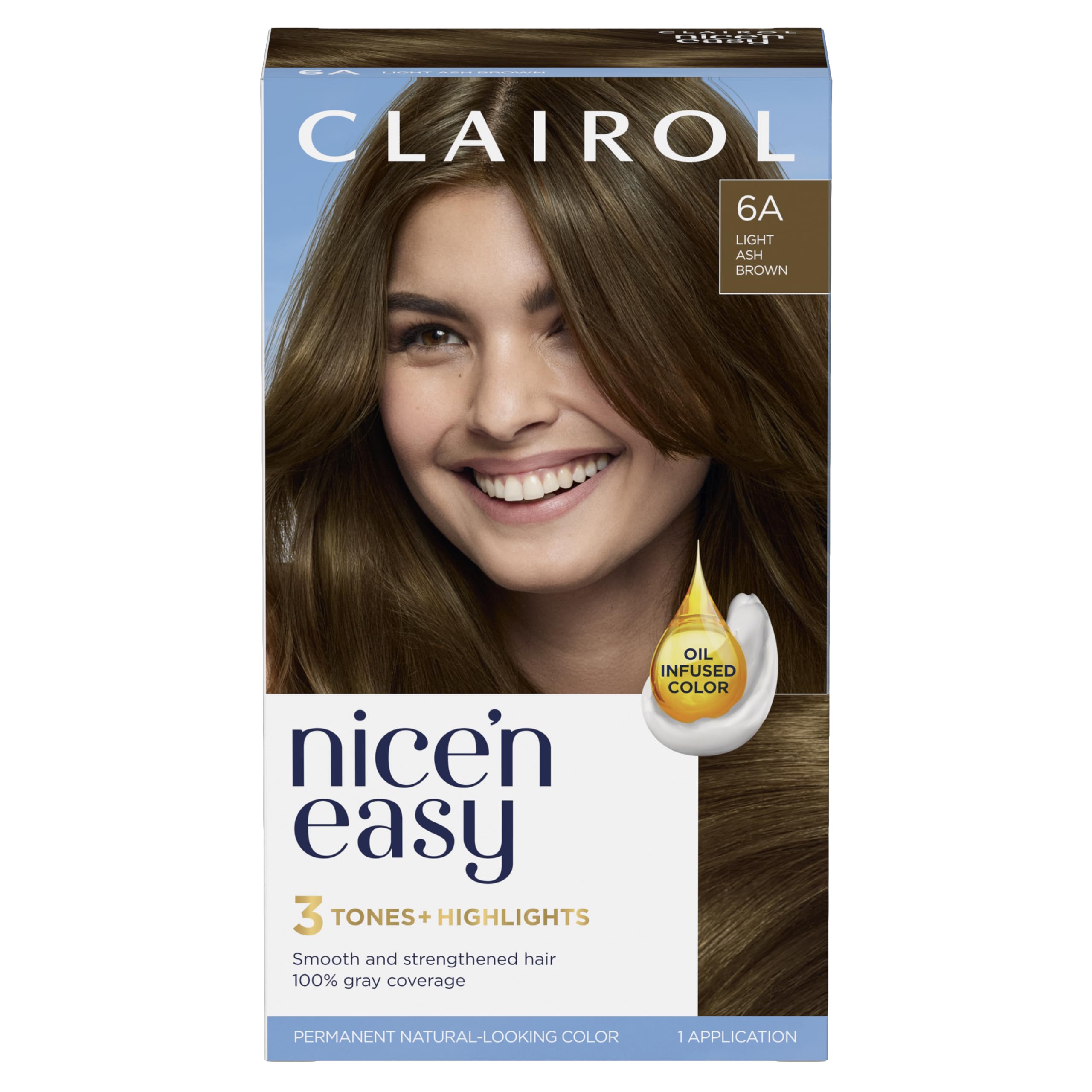 Foto 2 pulgar | Tinte Para El Cabello Clairol Nice'n Easy Permanent 6a Marrón Ceniza Claro - Venta Internacional.