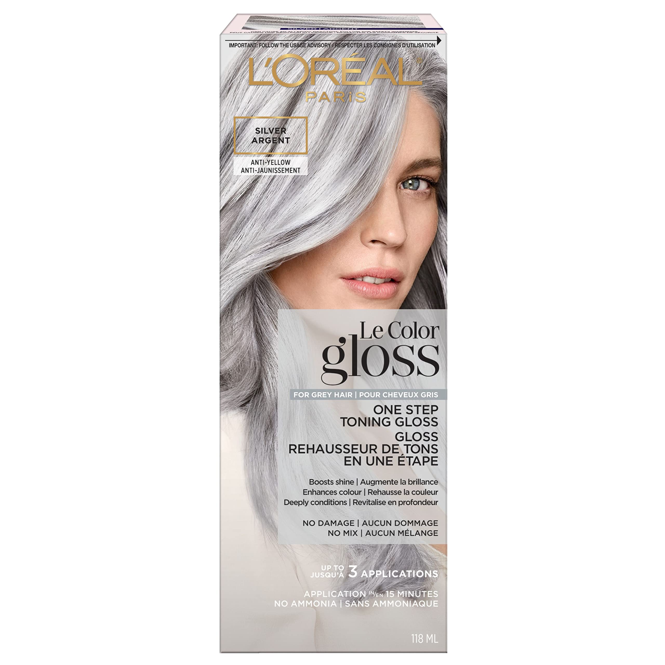 Foto 2 pulgar | Brillo Para El Cabello L'oreal Paris Le Color Gloss Tonificante, 120 Ml, Plateado - Venta Internacional.
